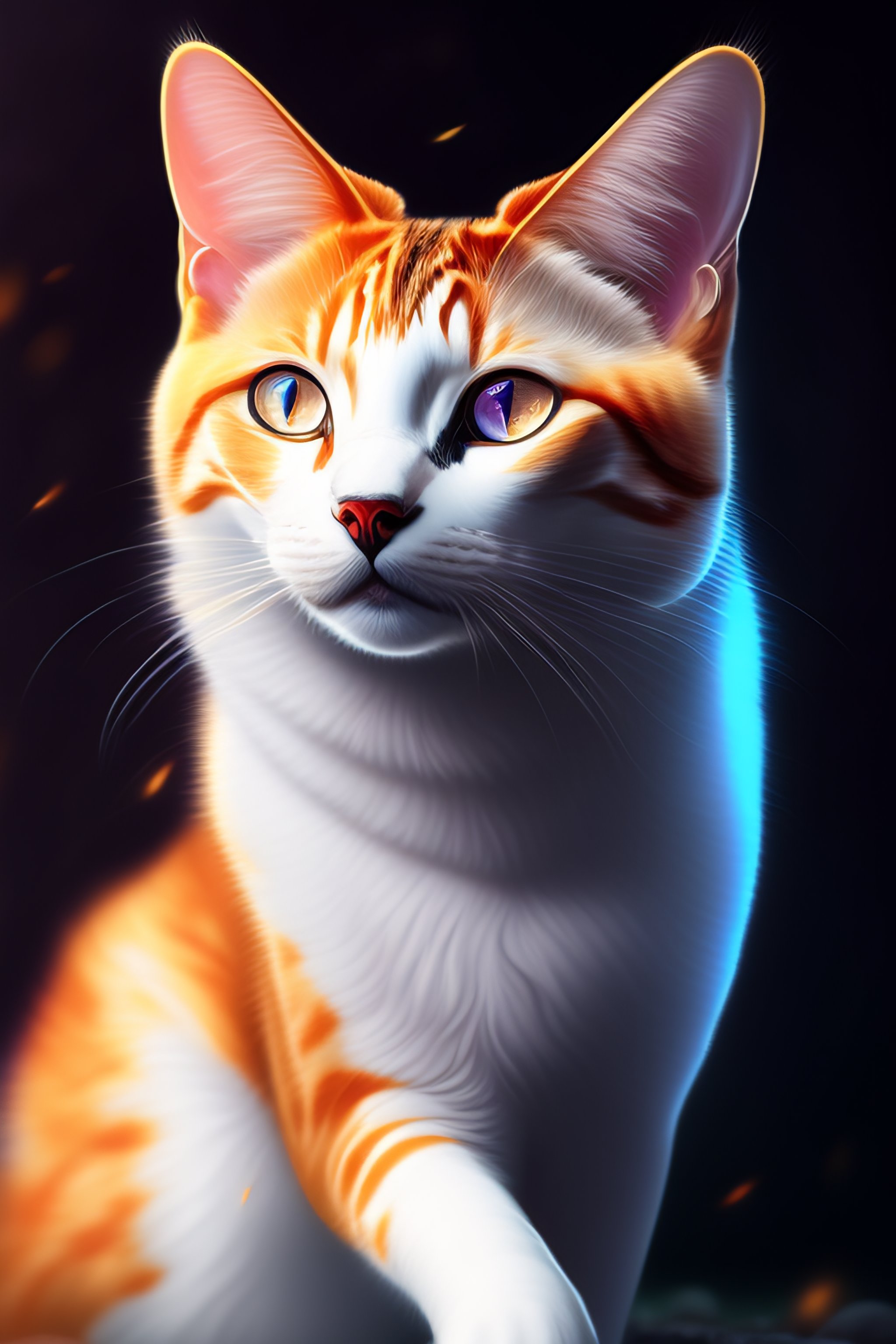 Lexica - Fusion ghost and calico cat , digital art, digital painting ...