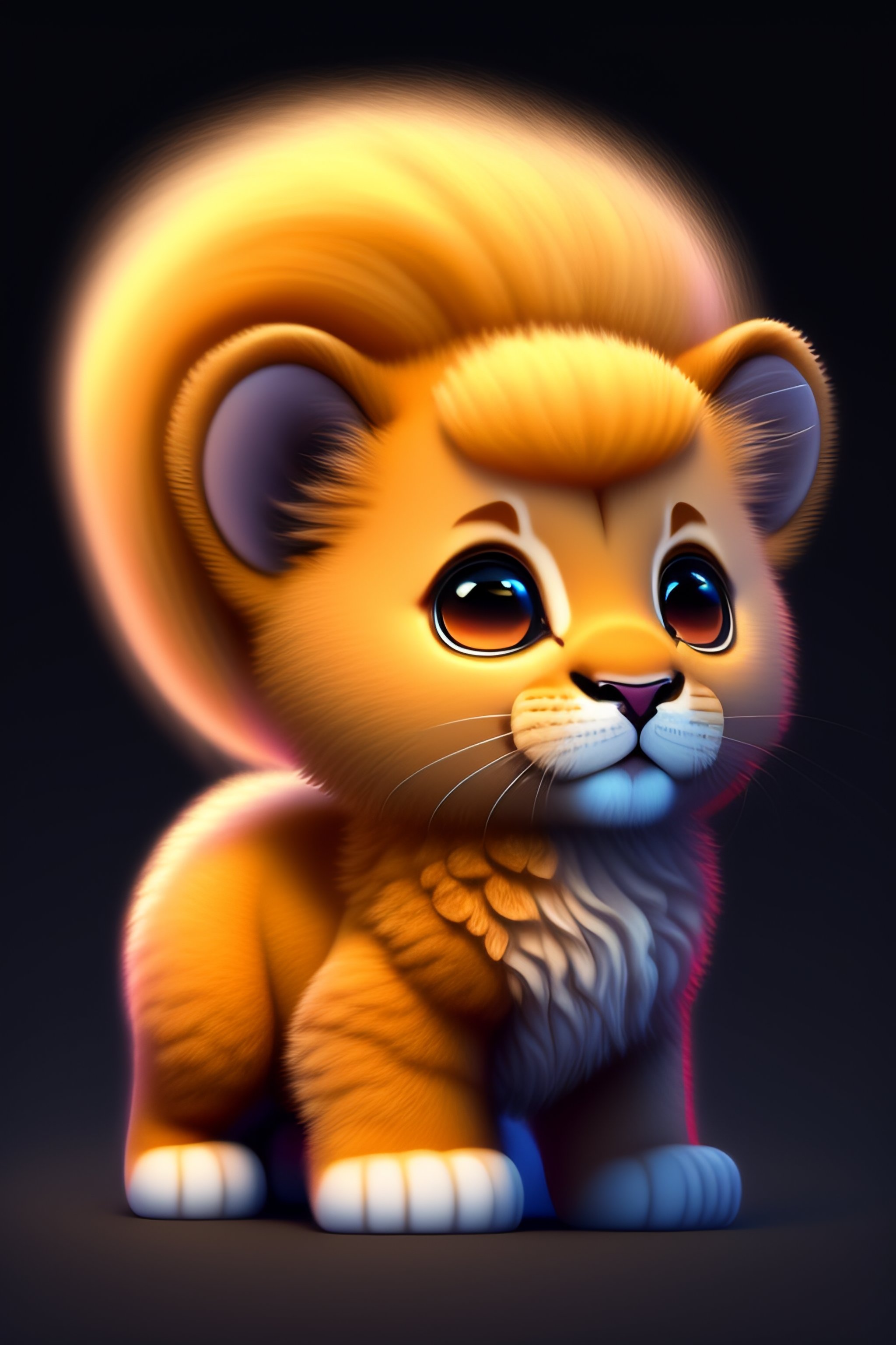cute animated lion