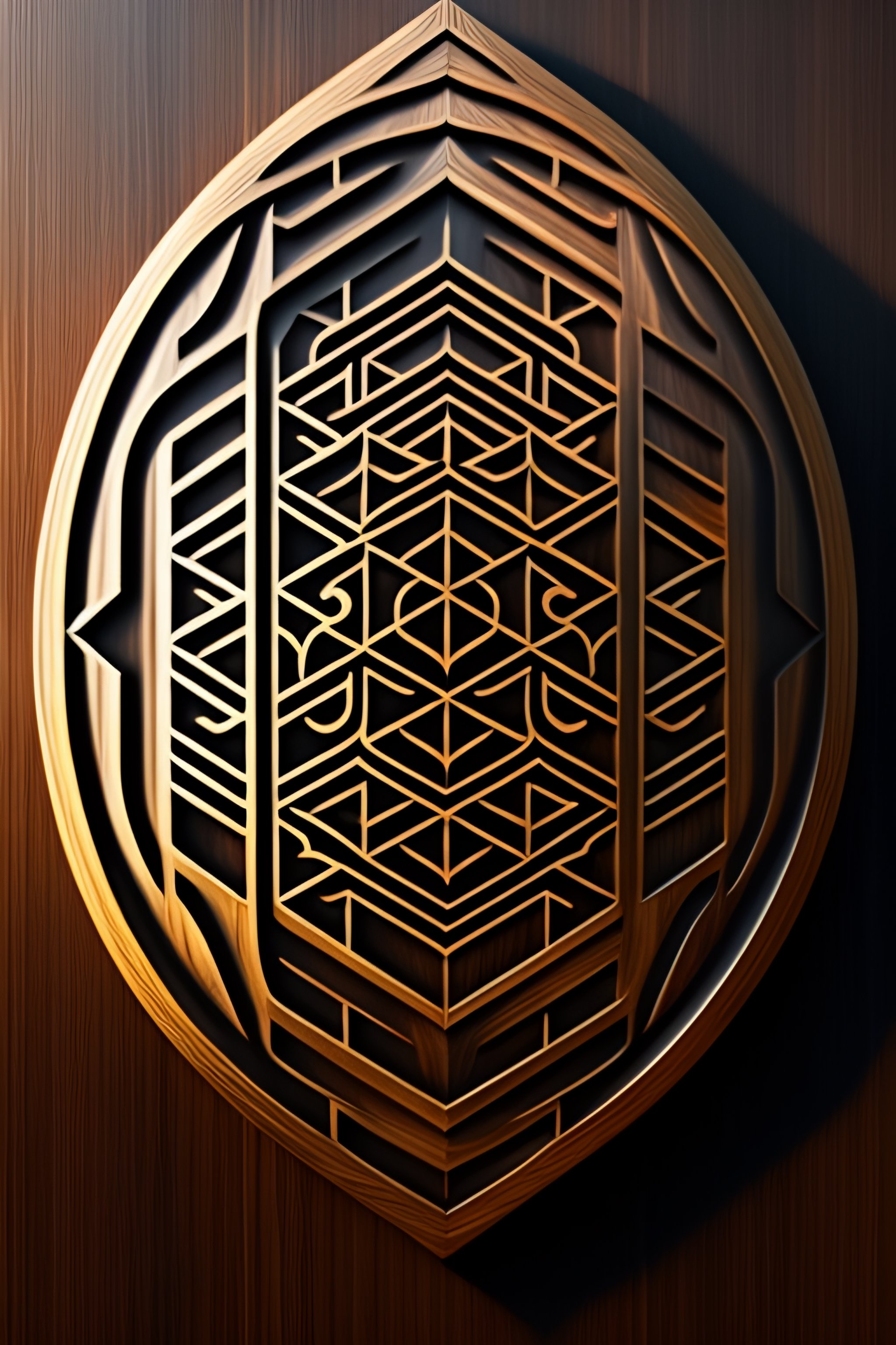 Lexica - Geometric patterns fractal engraved in wood 4K detailed ...