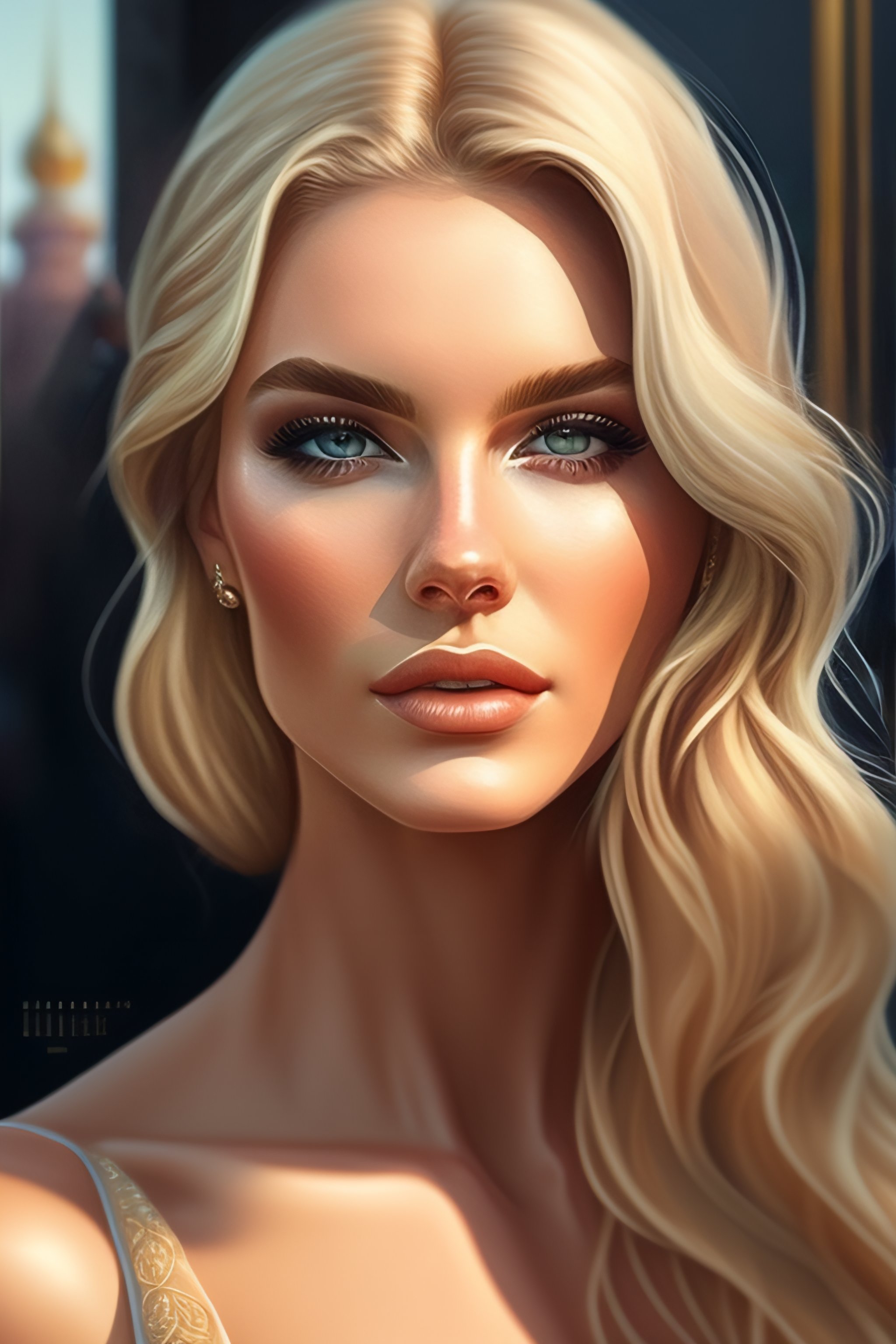 Lexica Blonde Woman Shoulders Intricate Elegant Highly Detailed