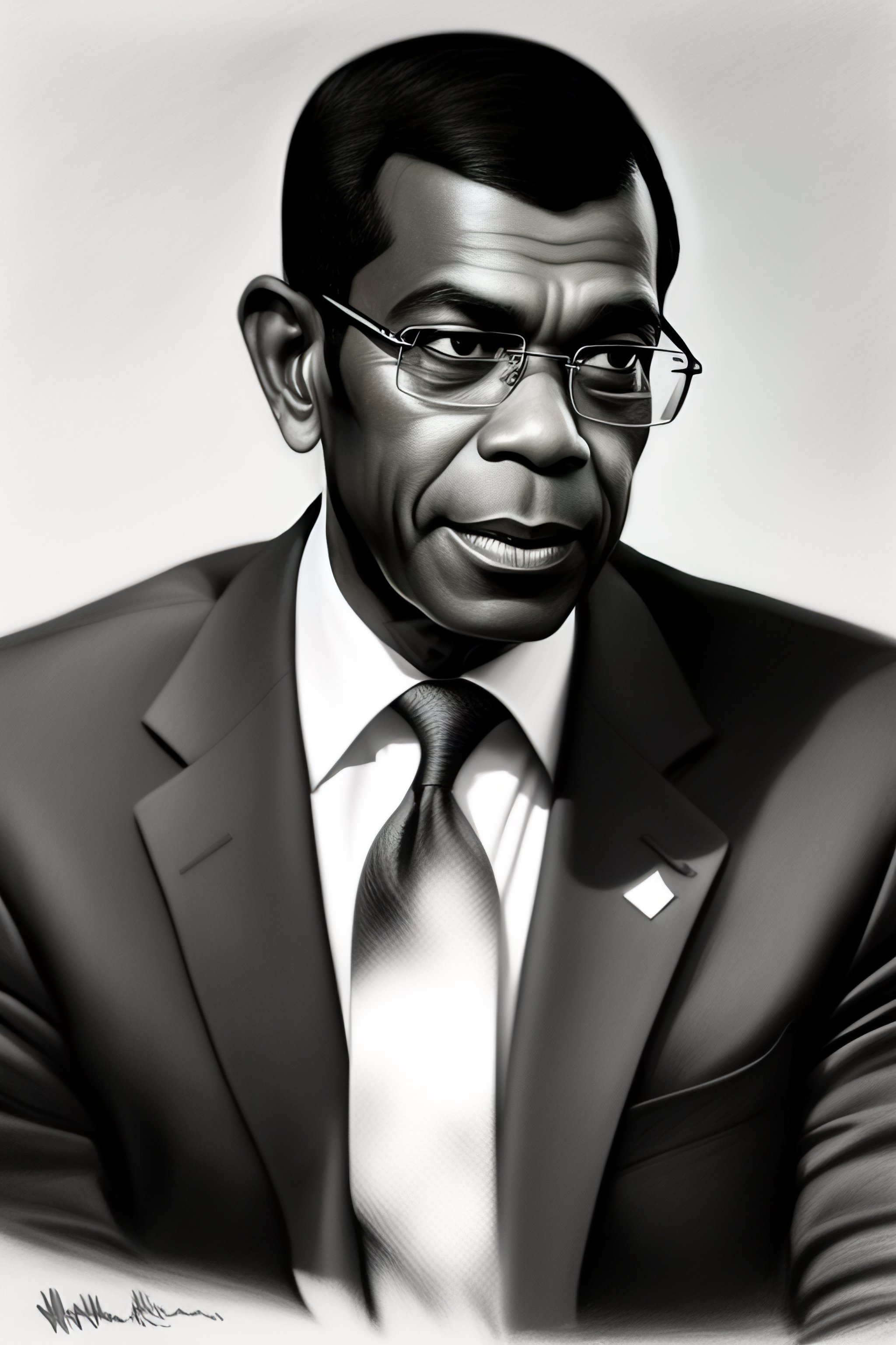 Lexica - Milt kahl pencil sketch of `former president Mohamed nasheed ...