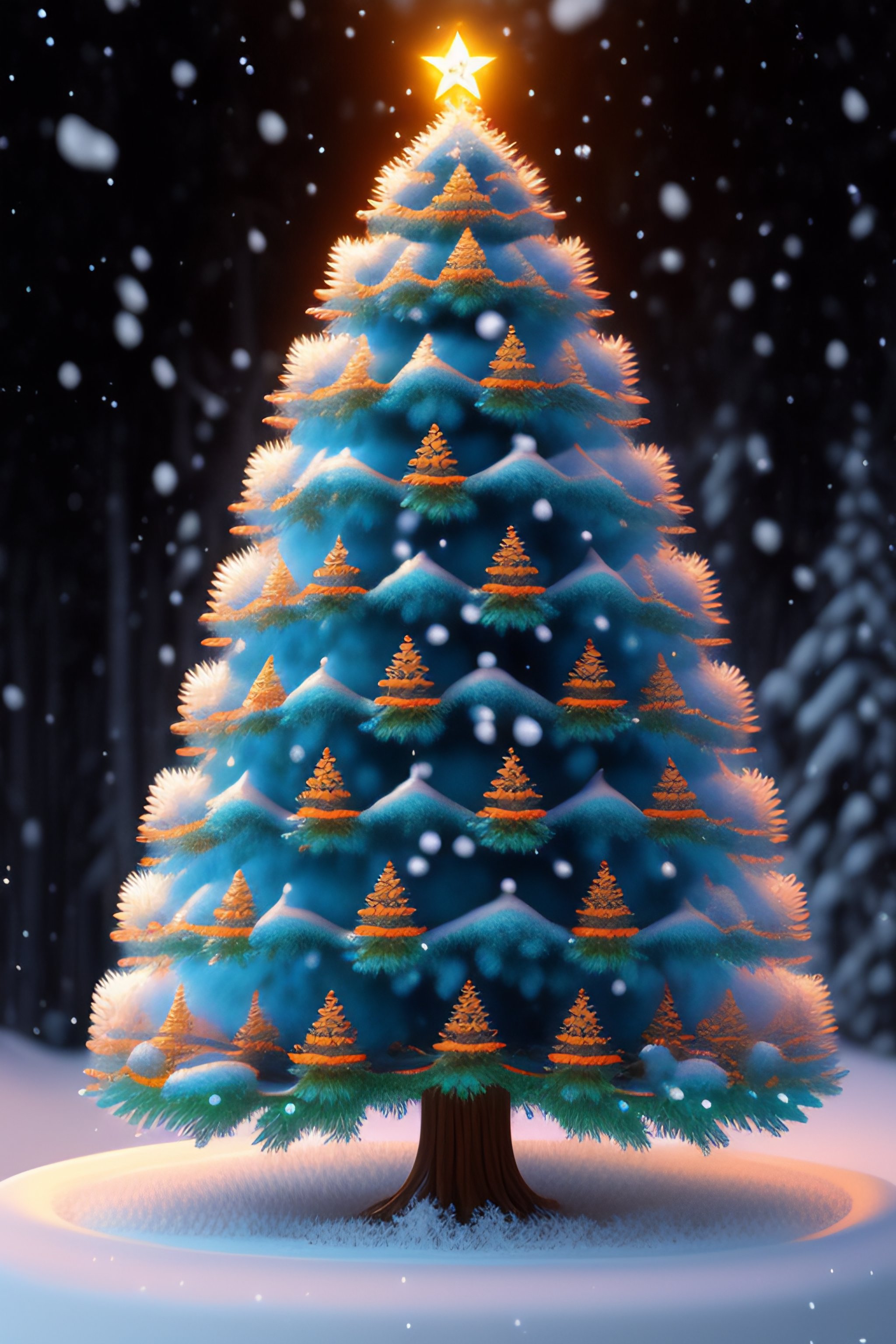 Lexica - 2d sprite tree winter