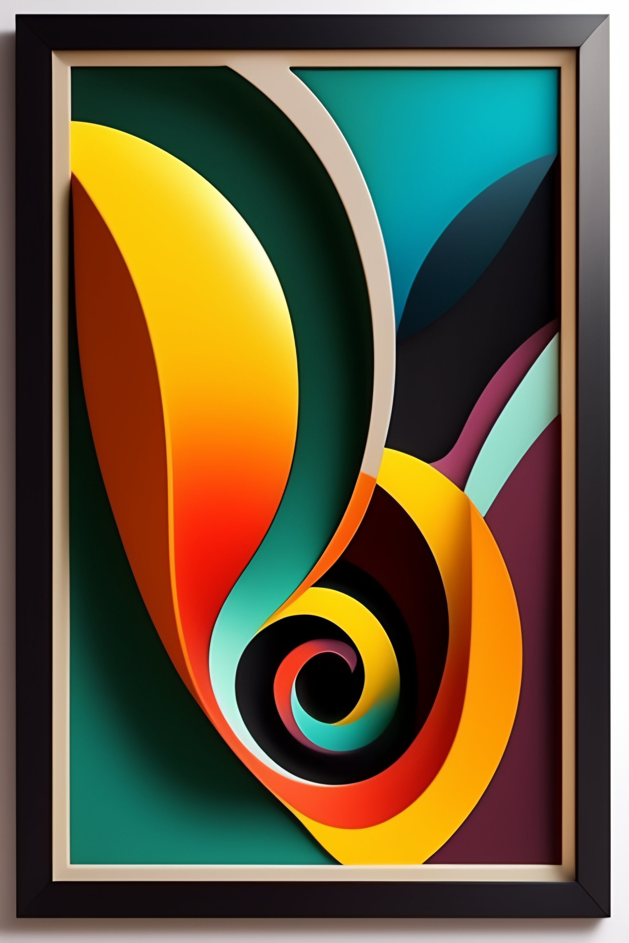 Lexica 3d abstract mid century modern wall art