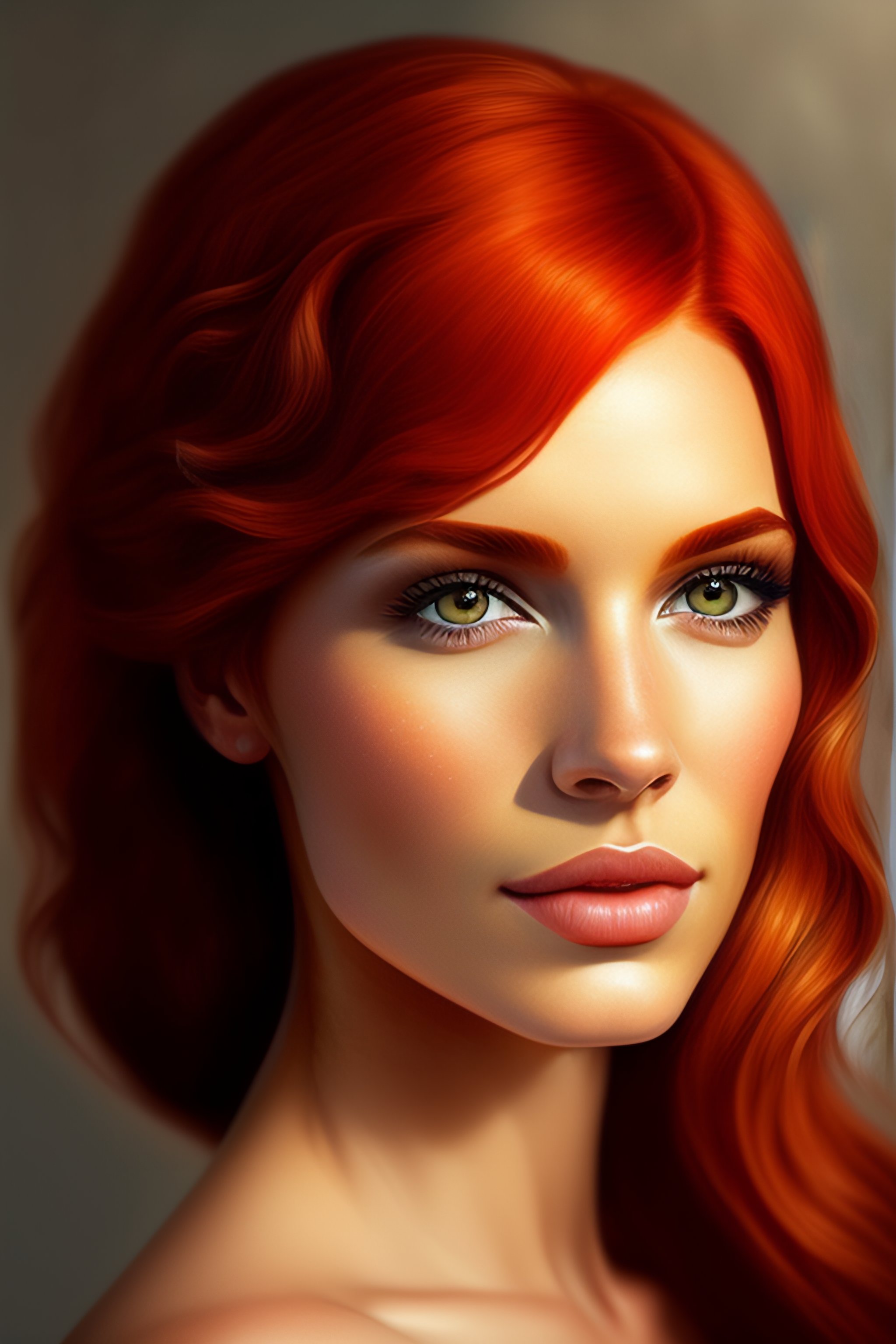 Lexica - Realistic detailed semirealism beautiful gorgeous cute, red hair,