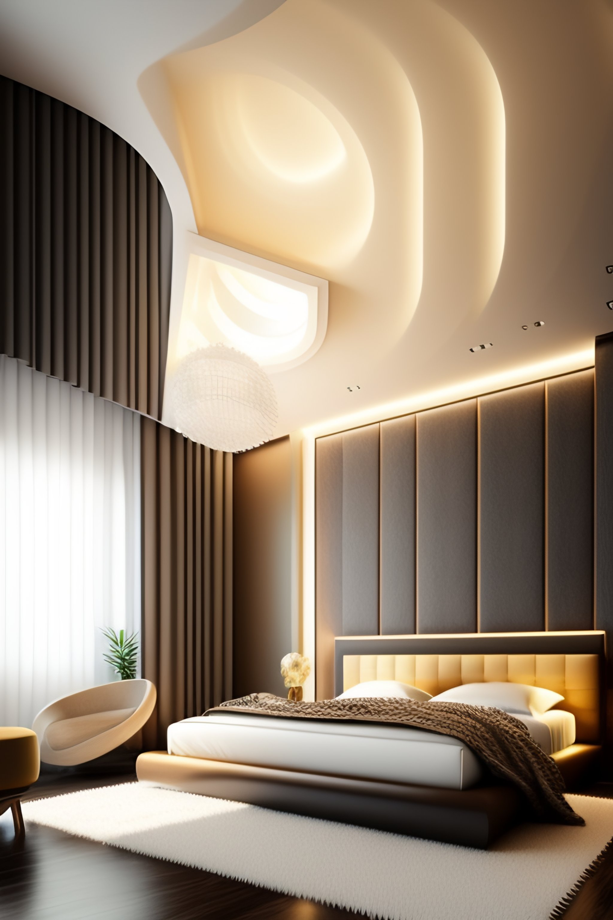 Lexica - Bedroom, beige, modern, white, wood, interior, design
