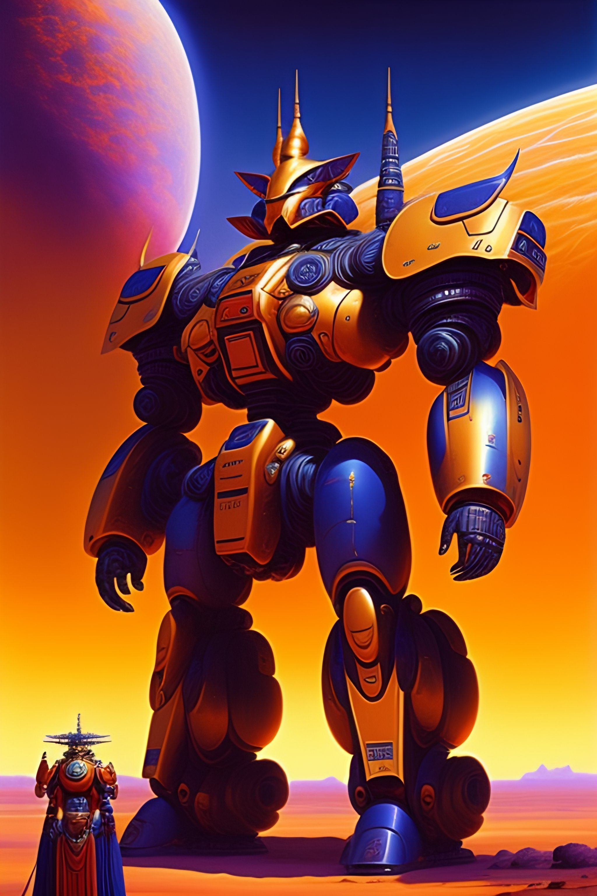 Lexica A Giant Buddha Mecha Gundam In The Desert In Space