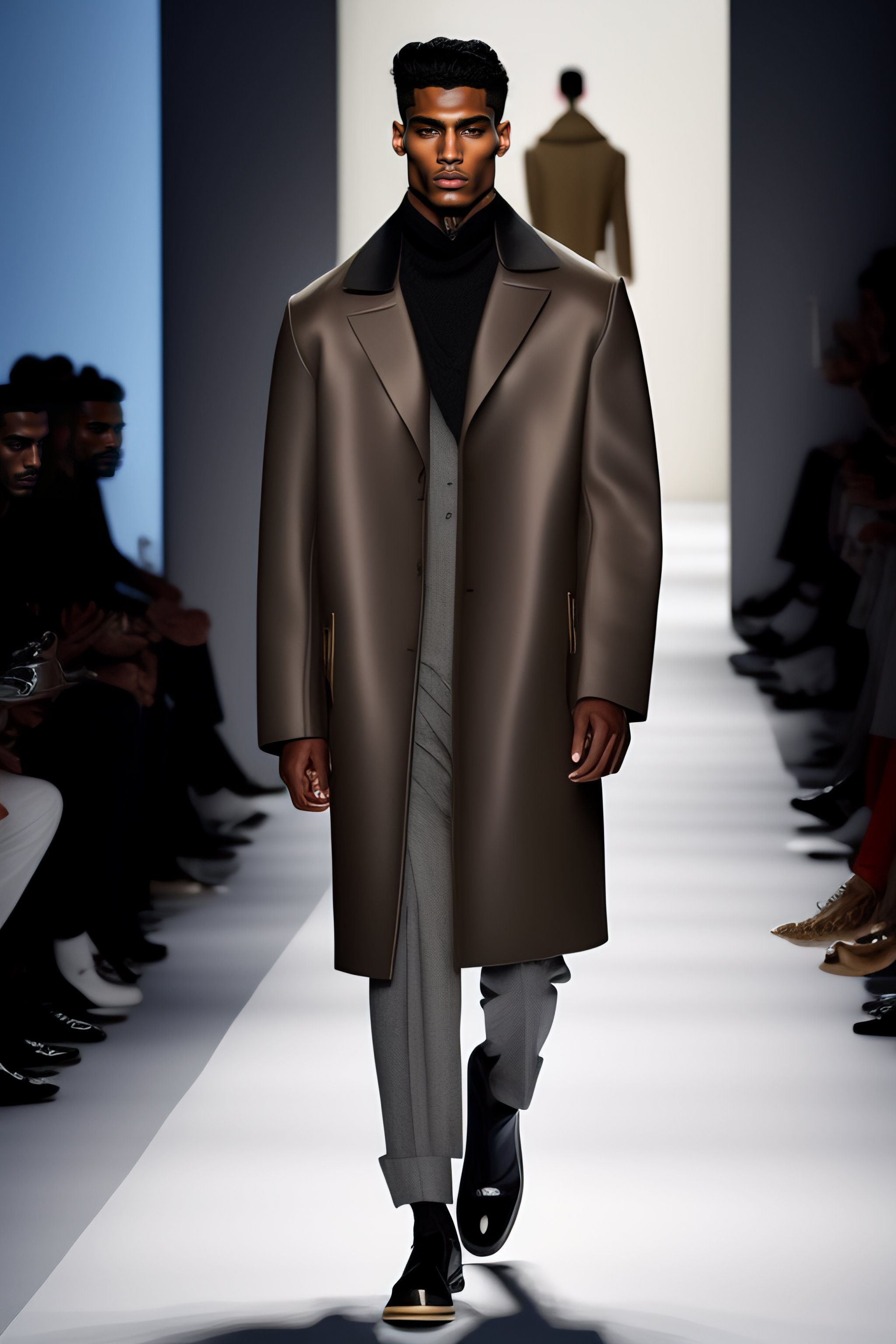 Lexica - Arab male model walking dow the catwalk, fashion