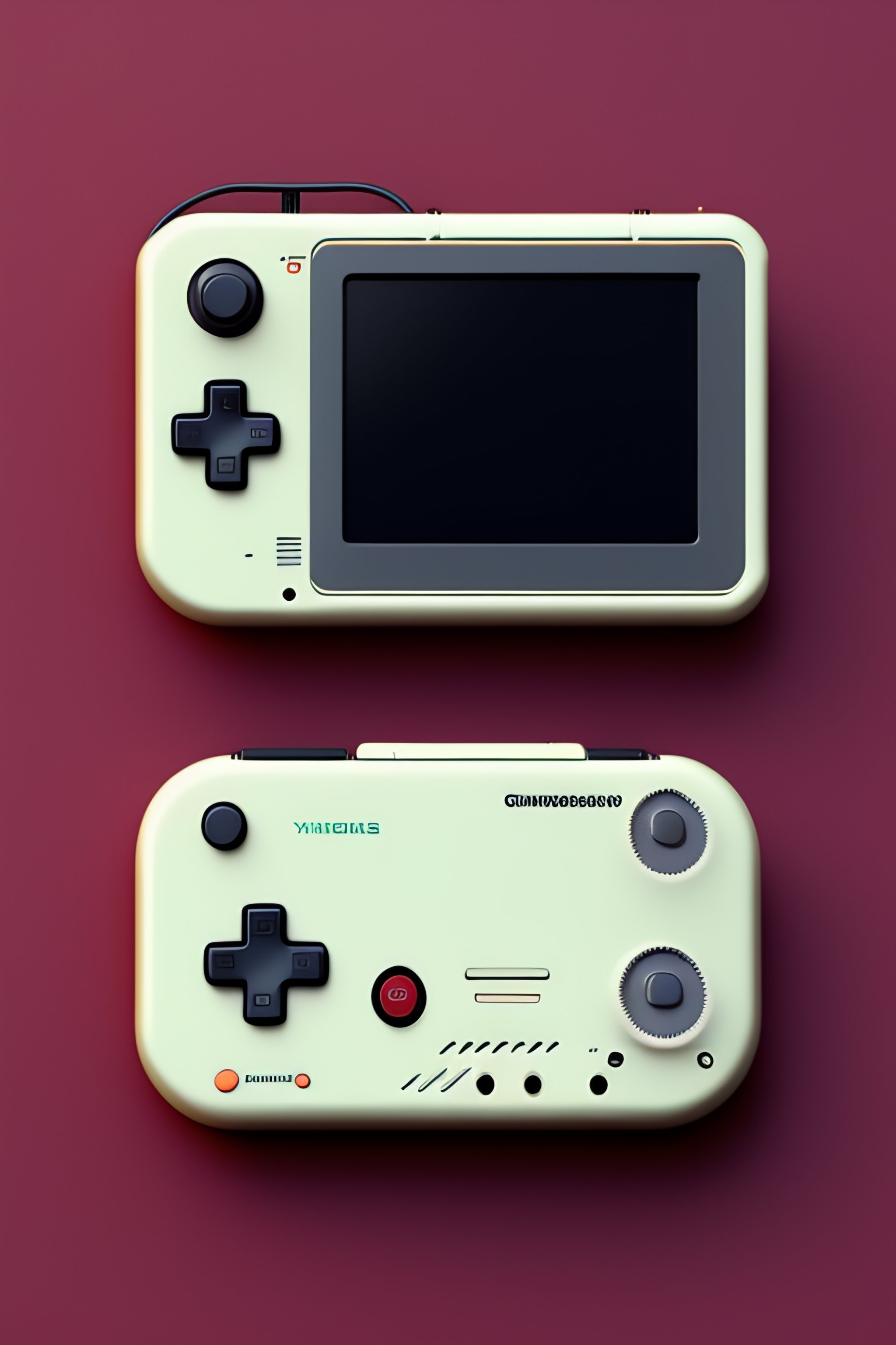 Lexica - Gameboy console render designed by Dieter Rams