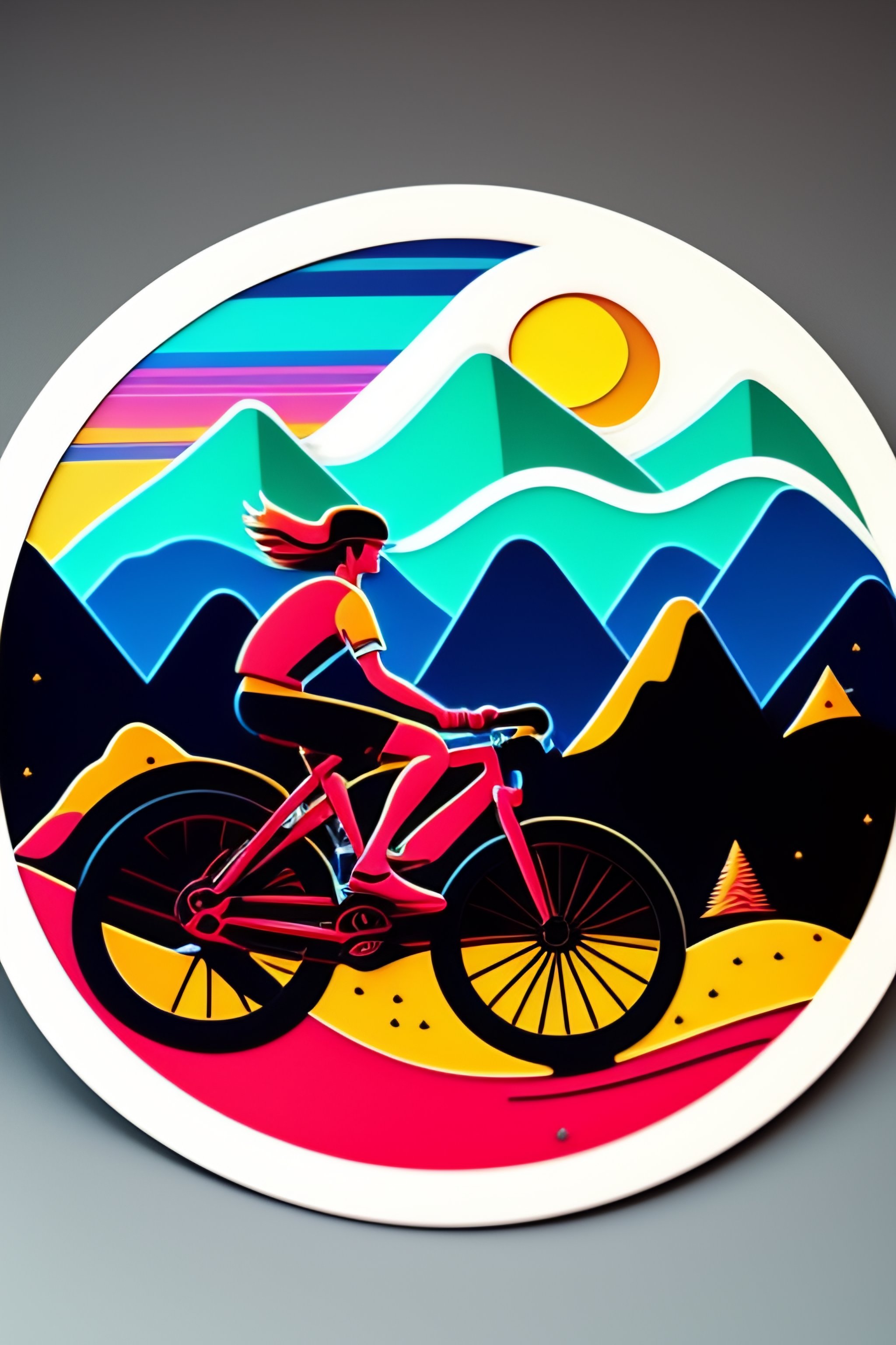 Lexica Cartoon bicycle mountain bike in a nature scene with mountains