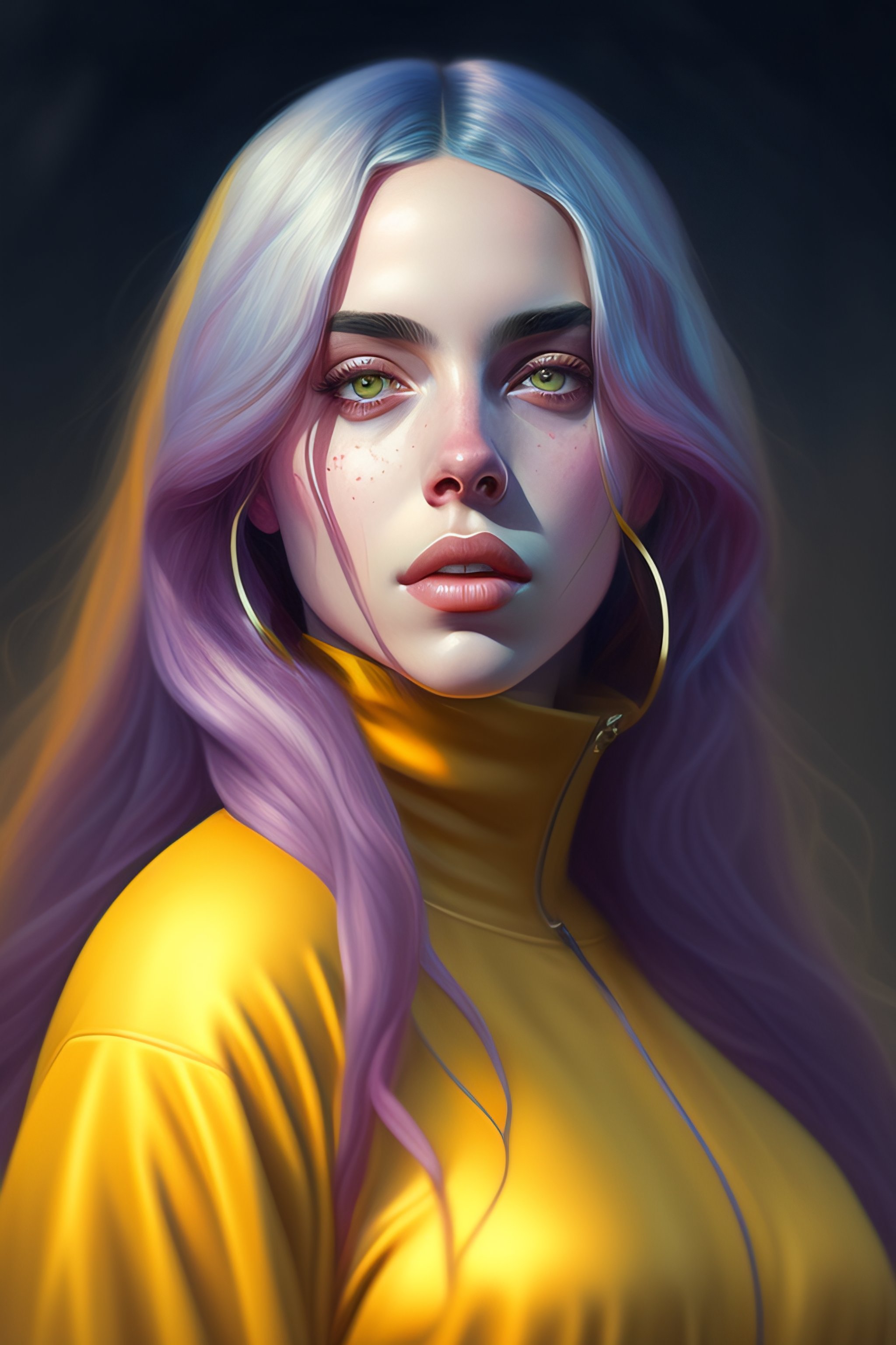 Lexica Billie Eilish, highly detailed, digital painting, artstation