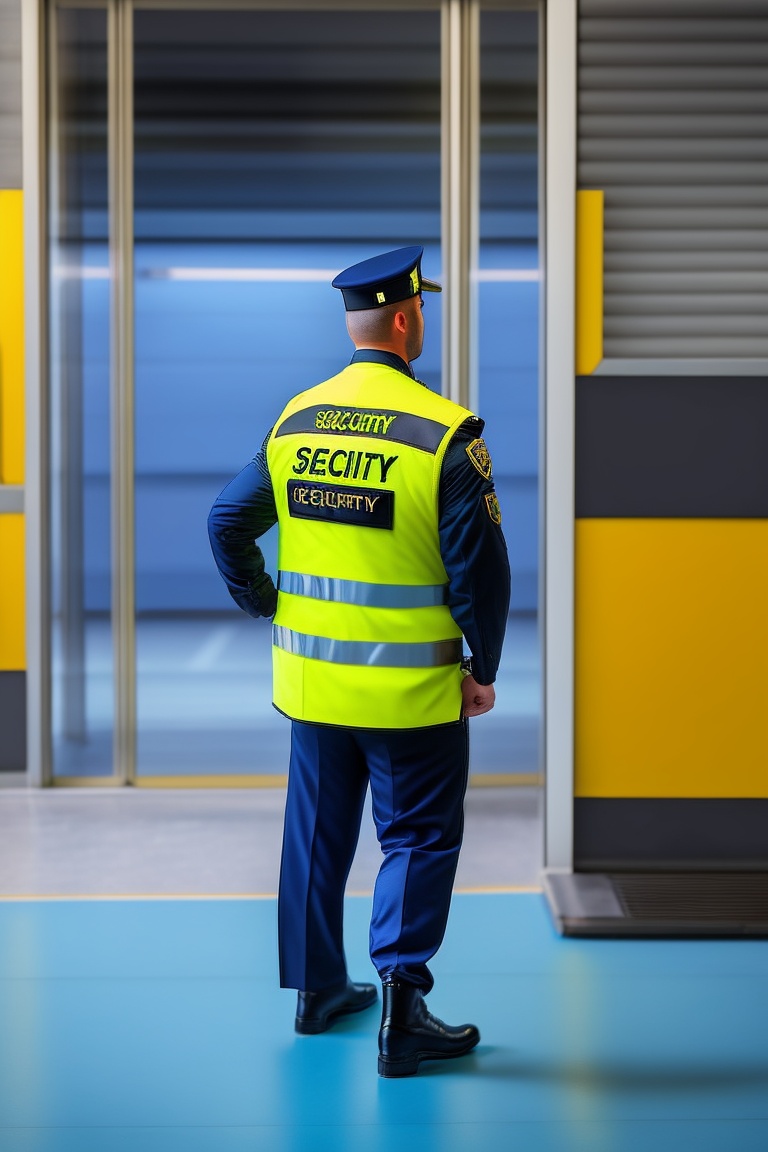 Lexica - A private security guard is exercising his duties in a company ...
