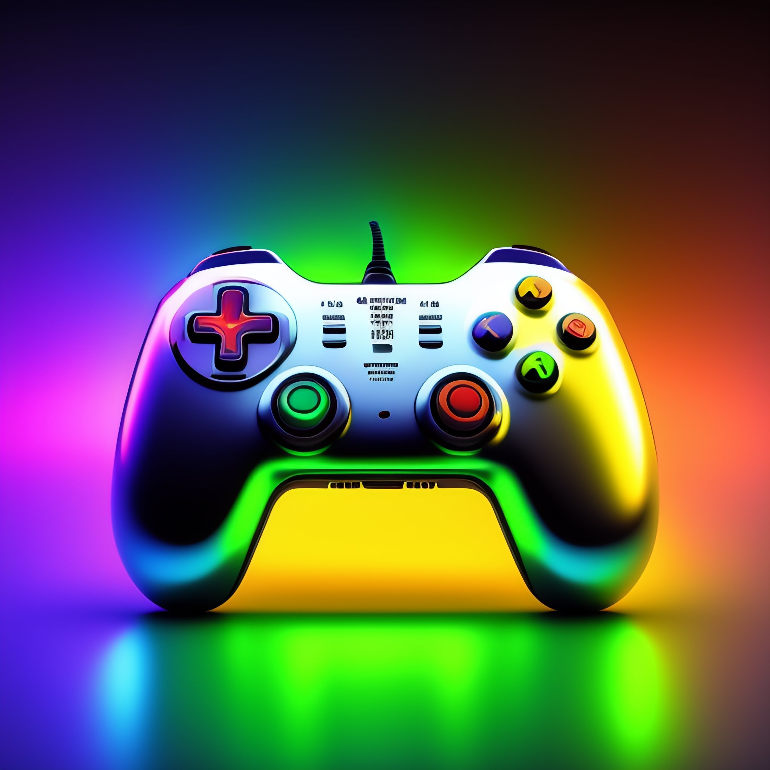 Konsttryck Gaming Controller Neon