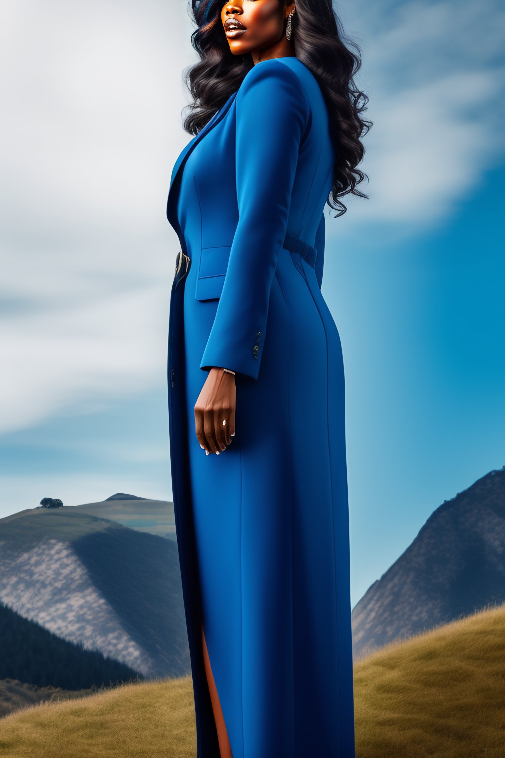 Lexica - Tall woman in blue