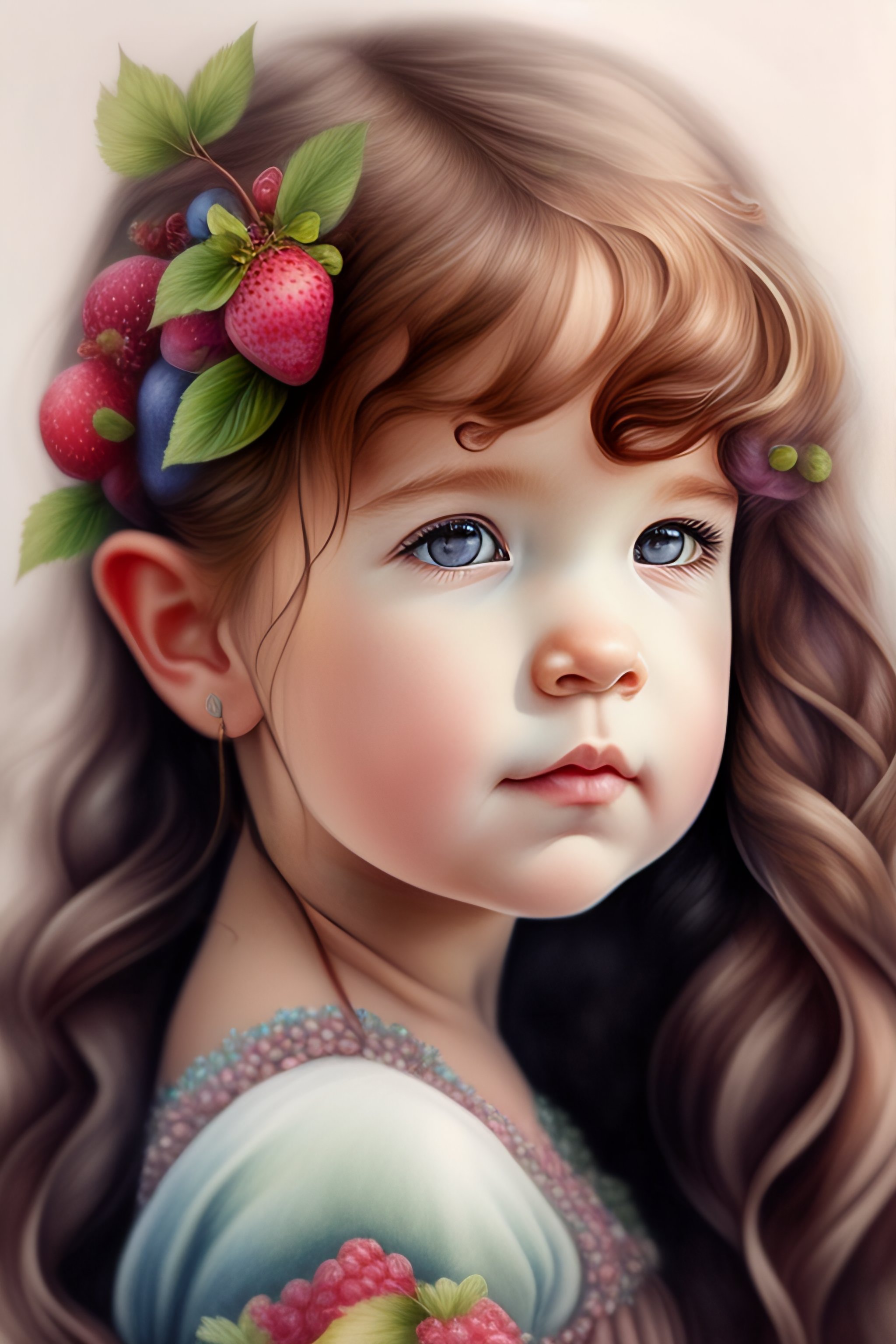 Lexica - Full figure pencil drawing 2ears toddler berry fairy , water ...