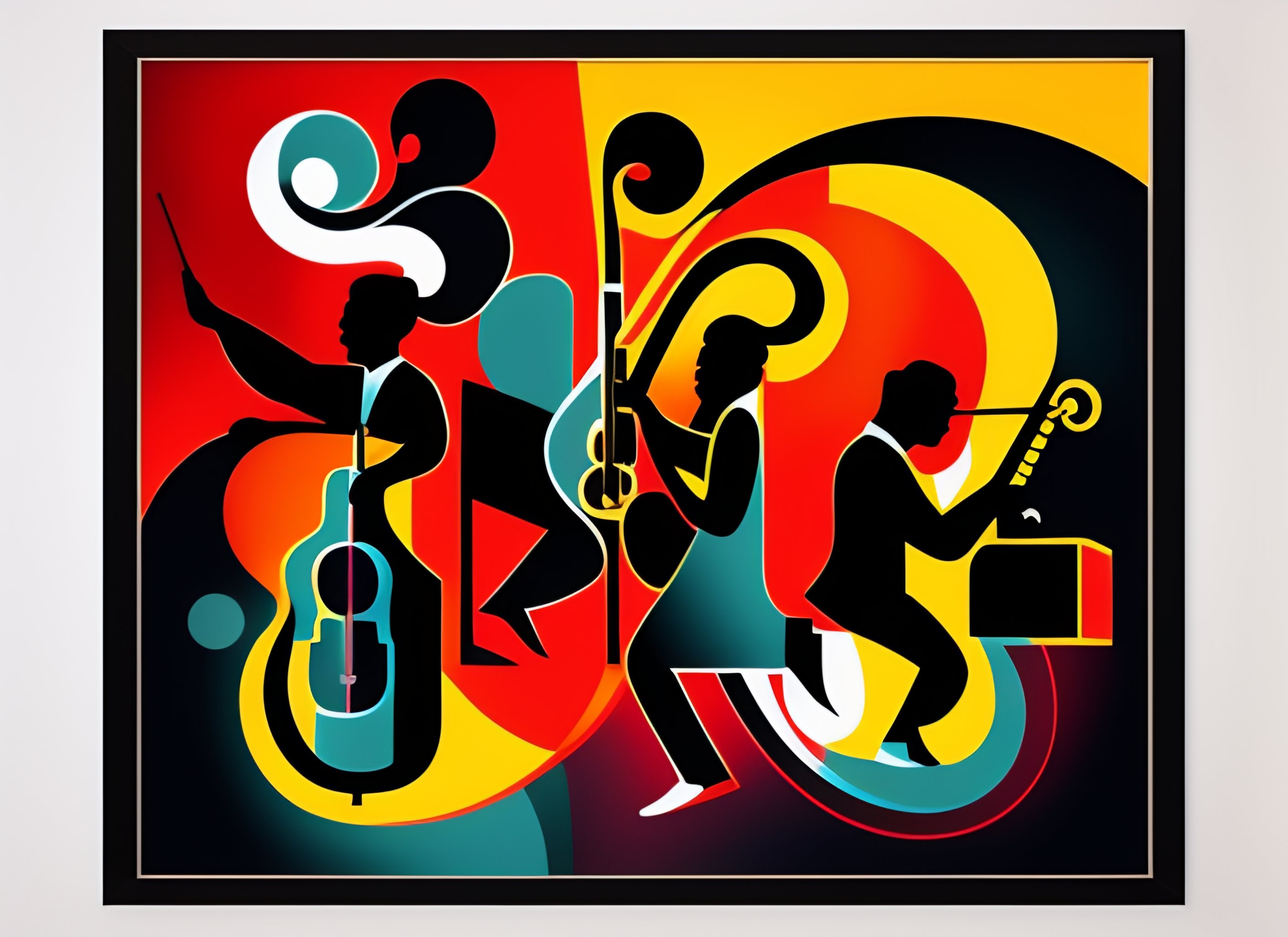 Lexica - Stylized abstract art of jazz musicians playing along with ...