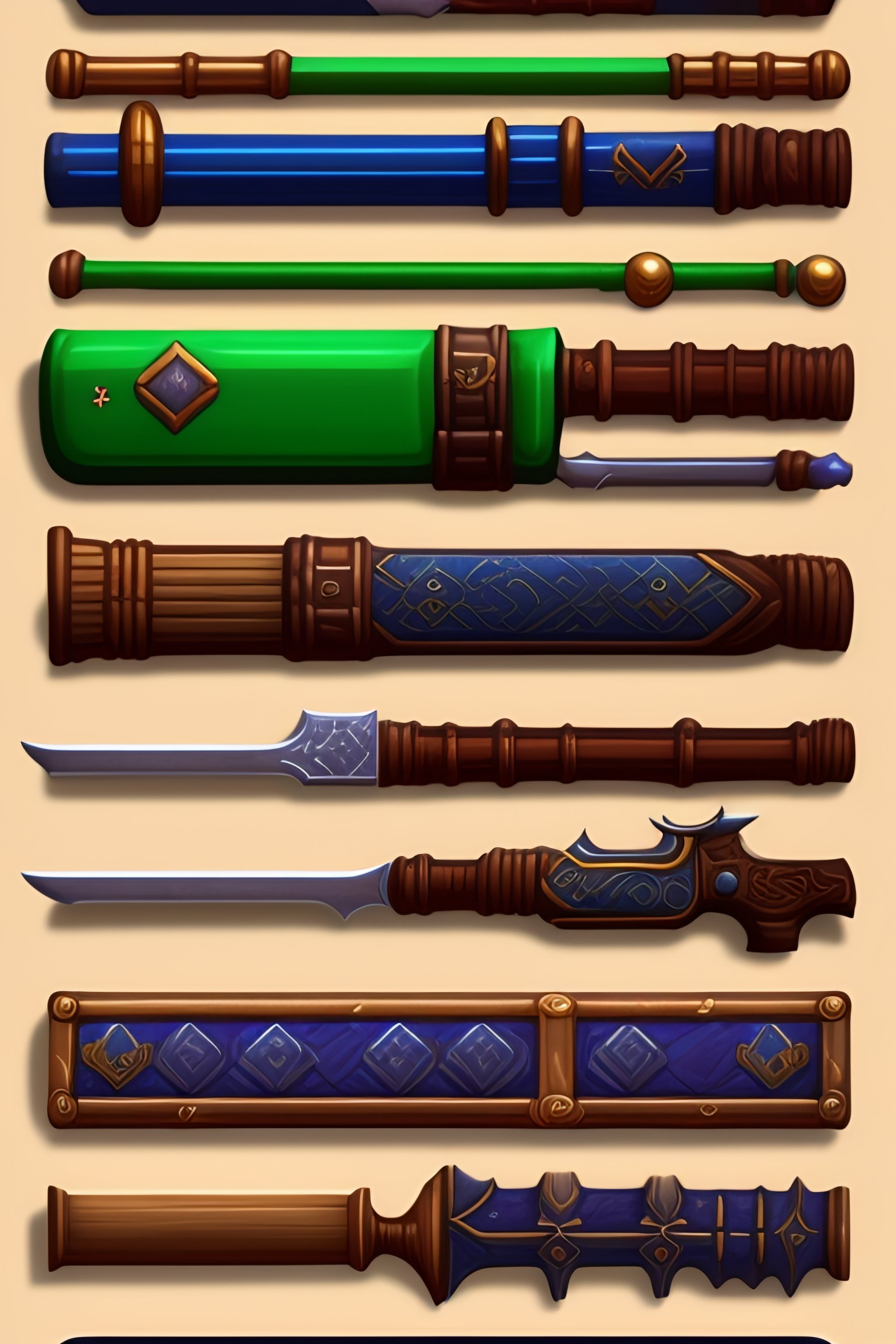 Lexica - Game rpg spritesheet of magic weapons artifacts