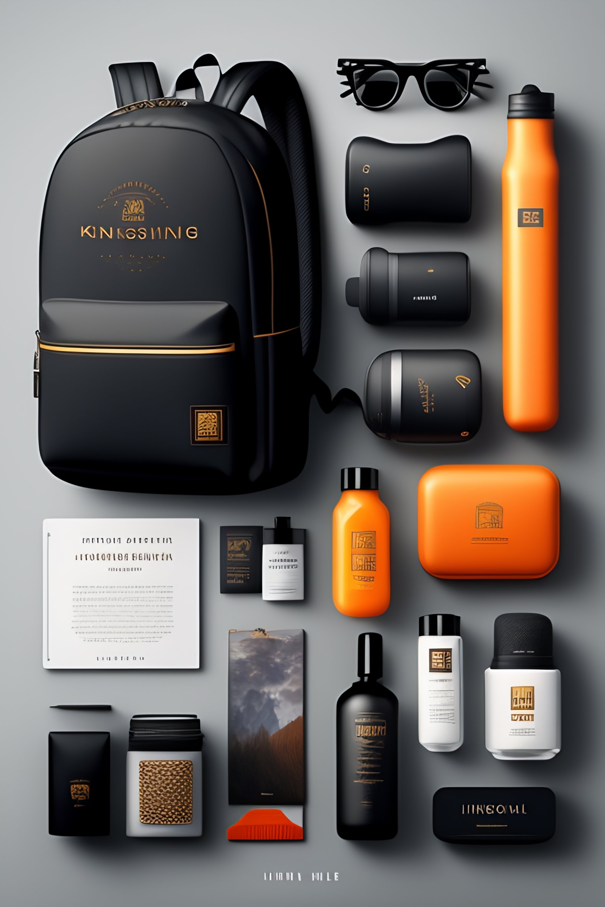 Lexica Junior VC backpack, knolling image