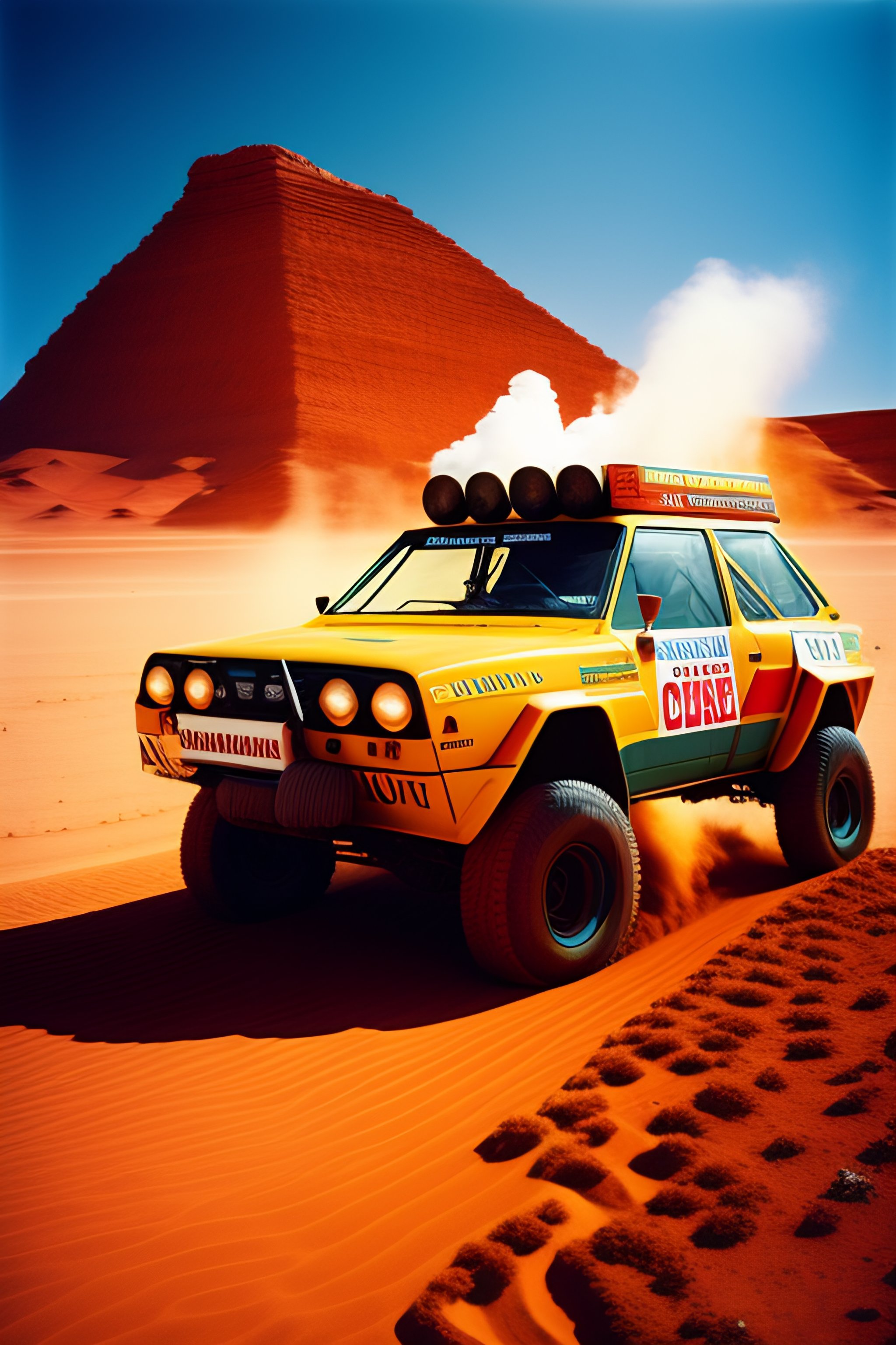 Lexica - 1984 ,dakar rally, in the style Wes Anderson,Kodak film colour ...