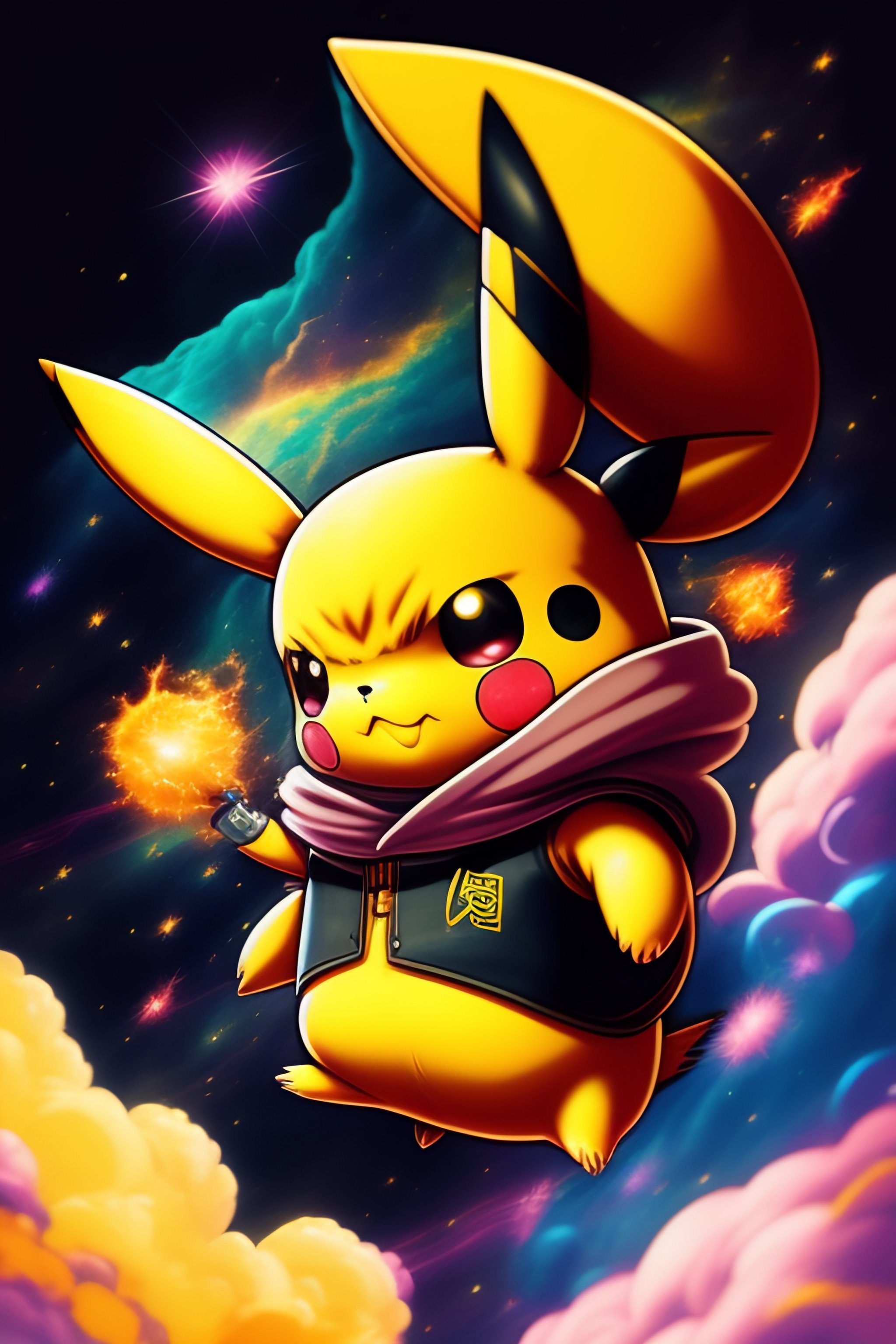 Lexica - Pikachu doing thunderbolt in the style of 90's vintage anime ...