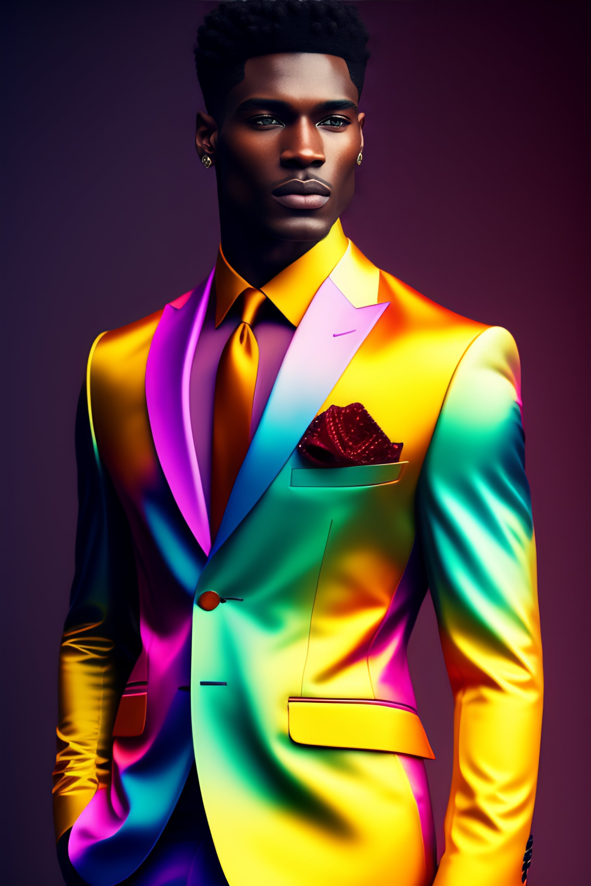 Lexica - Suit, colorful, male model, catwalk, fashion, design ...