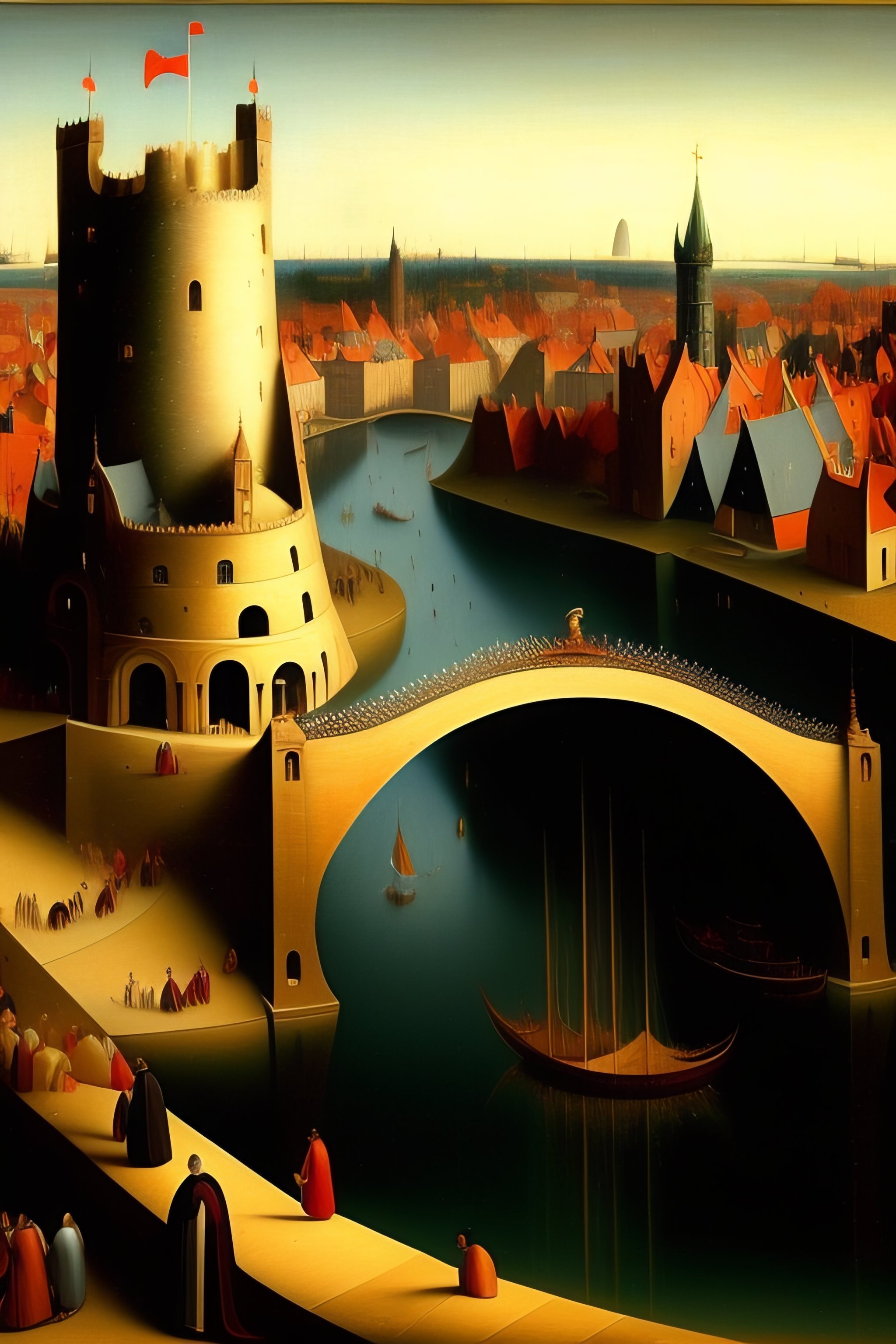Lexica High quality painting of Newcastle upon tyne by Hieronymous Bosch