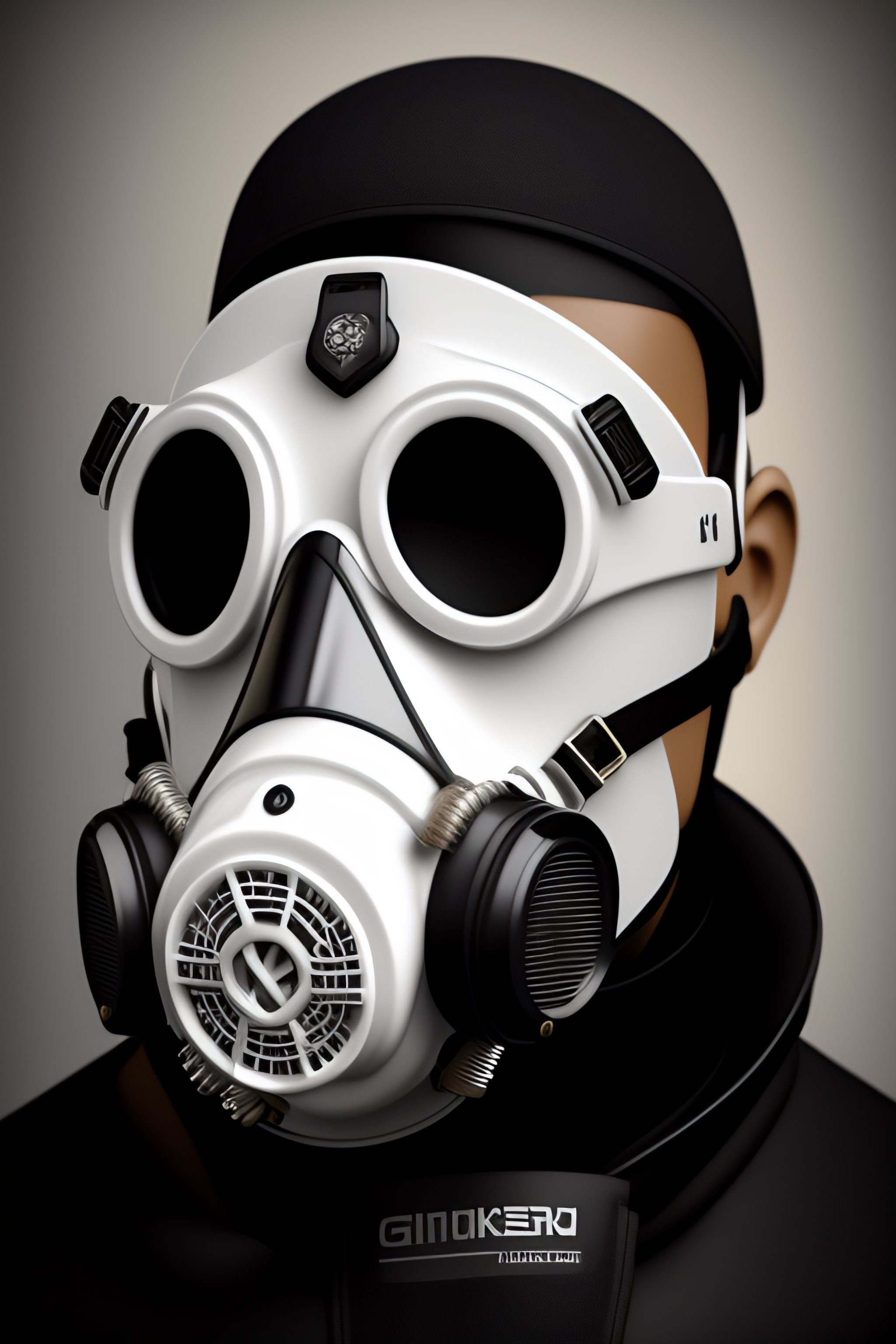 Lexica Cyberpunk Gas Mask White And Black Intricate Details Gaudi 3020