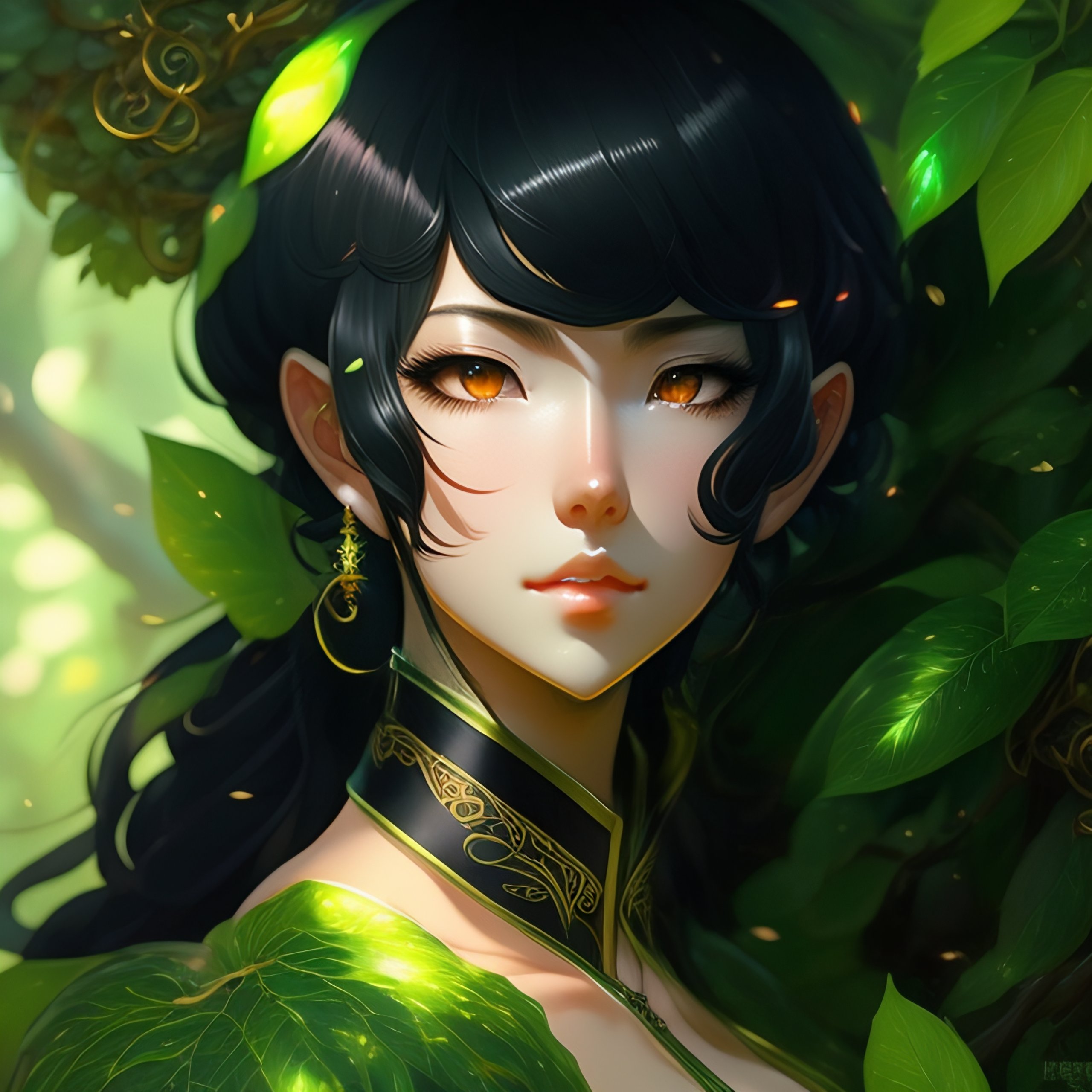 Anime Girl Black Hair - online puzzle