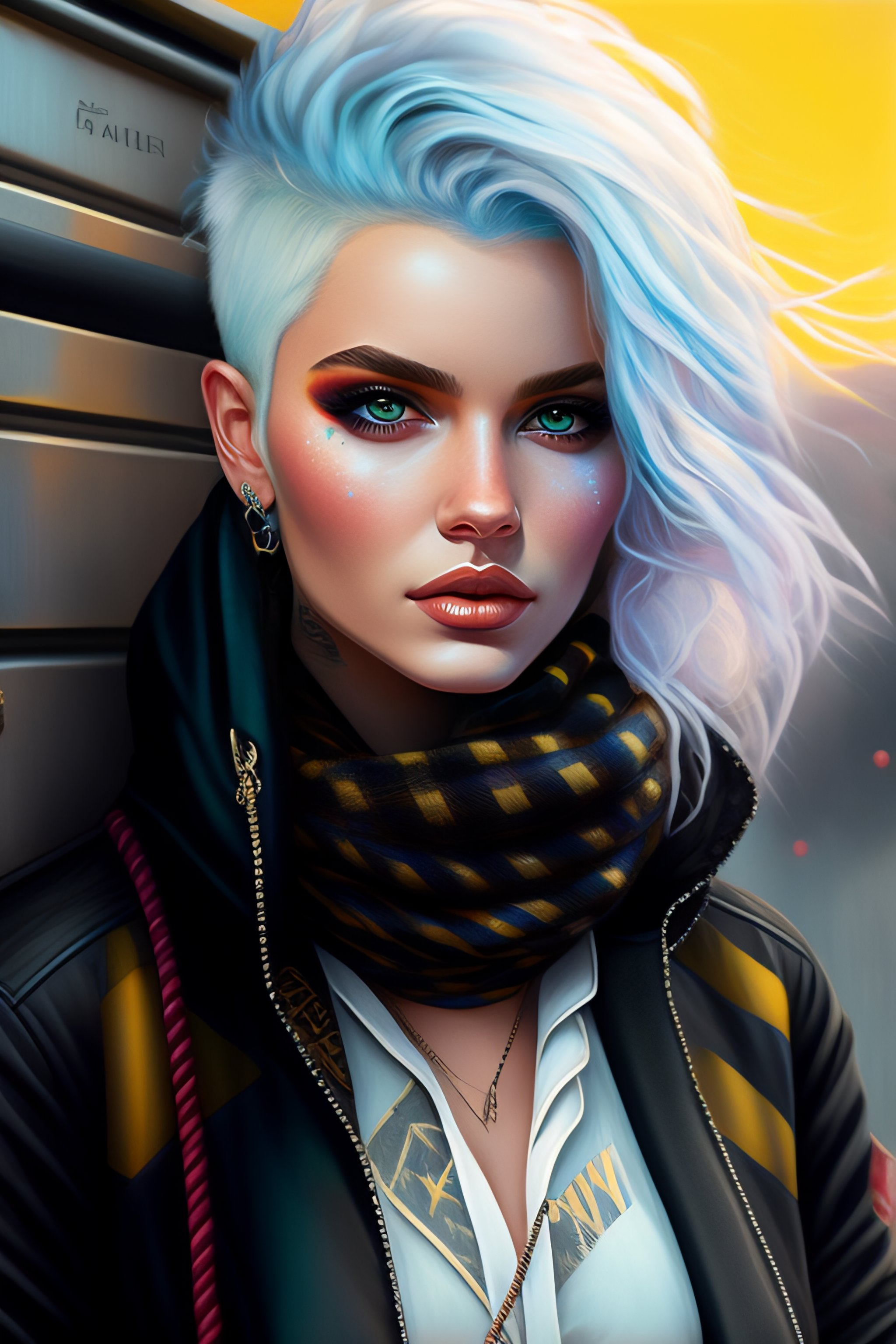 Lexica - Highly detailed portrait of a sewer emo punk woman student ...