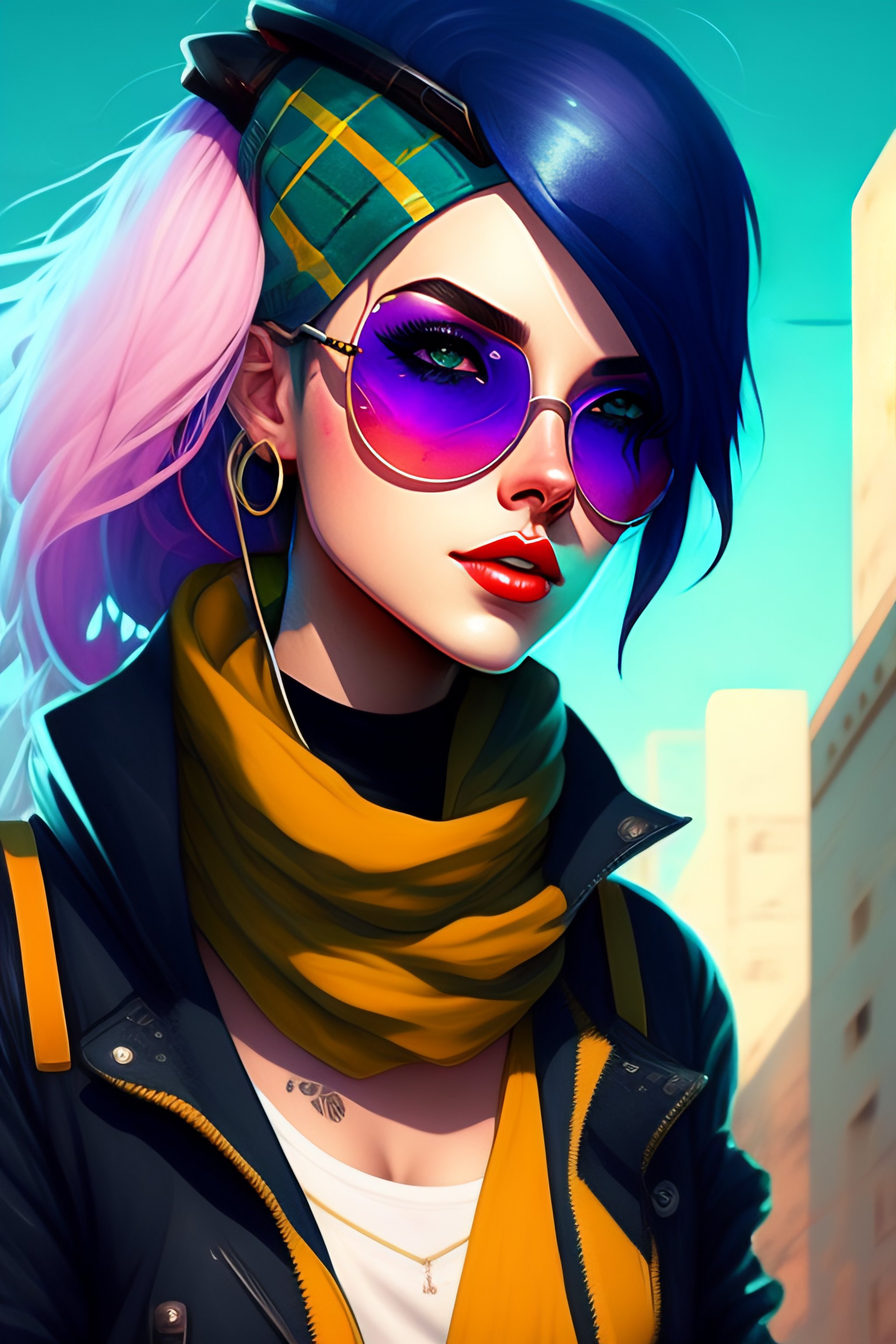Lexica - Highly detailed portrait of a sewer emo punk woman student ...