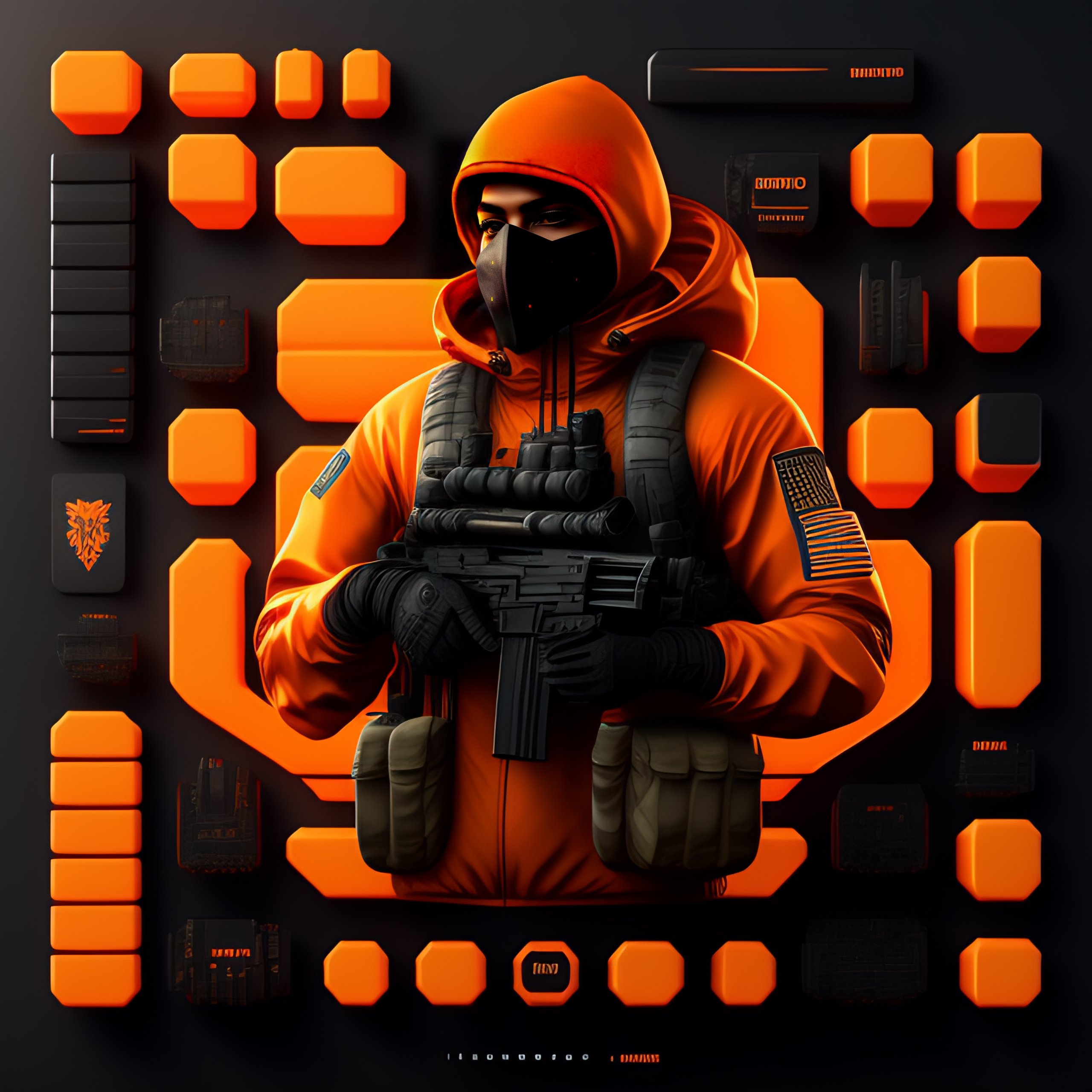 Lexica - CS-GO deluxe Terrorist skin player, symbols, orange color ...