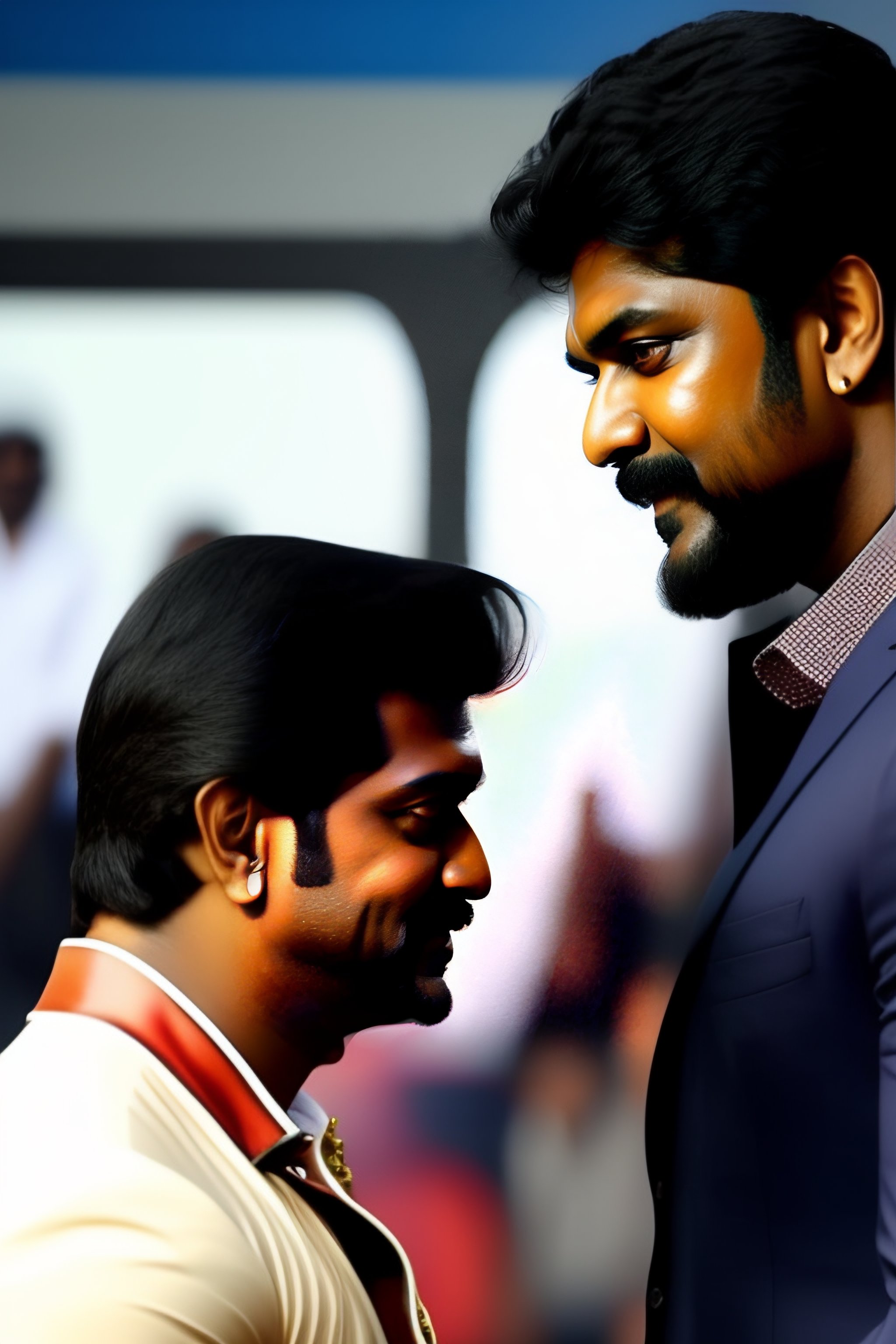 Lexica Tamil actor vijay handshake with tamil actor ajith kumar