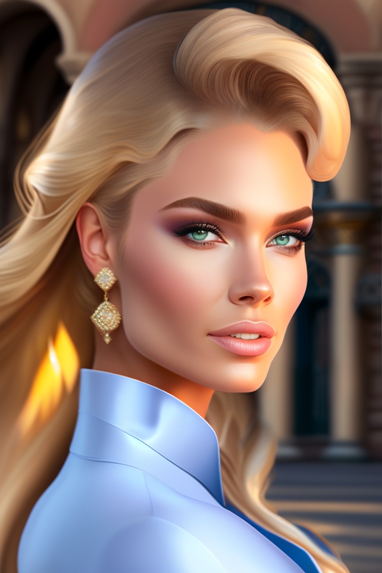 Lexica - Pretty blonde woman with soft glam make-up, naturally looking ...
