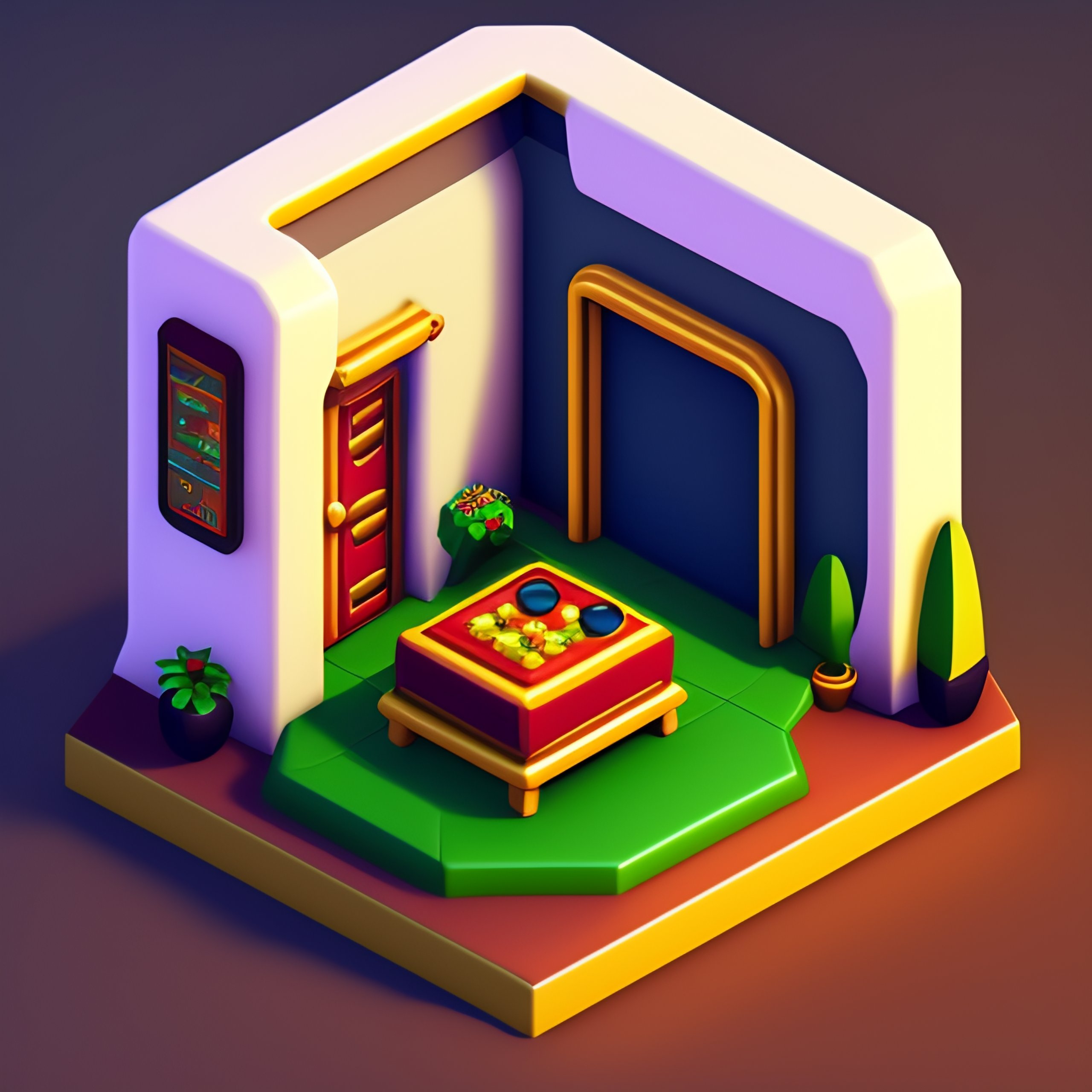 Lexica - Isometric render of a videogame character, retro