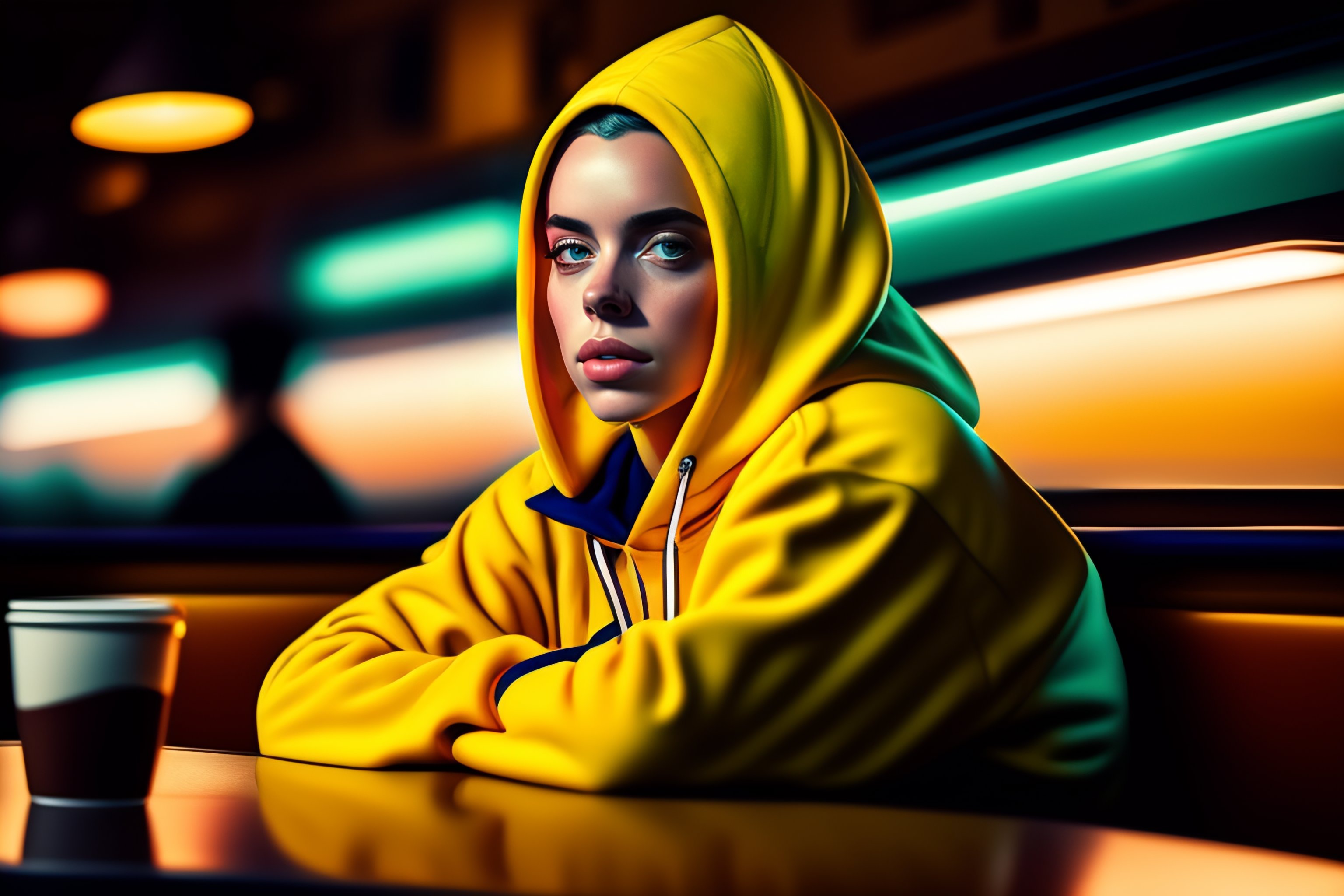 Neon billie eilish on sale hoodie