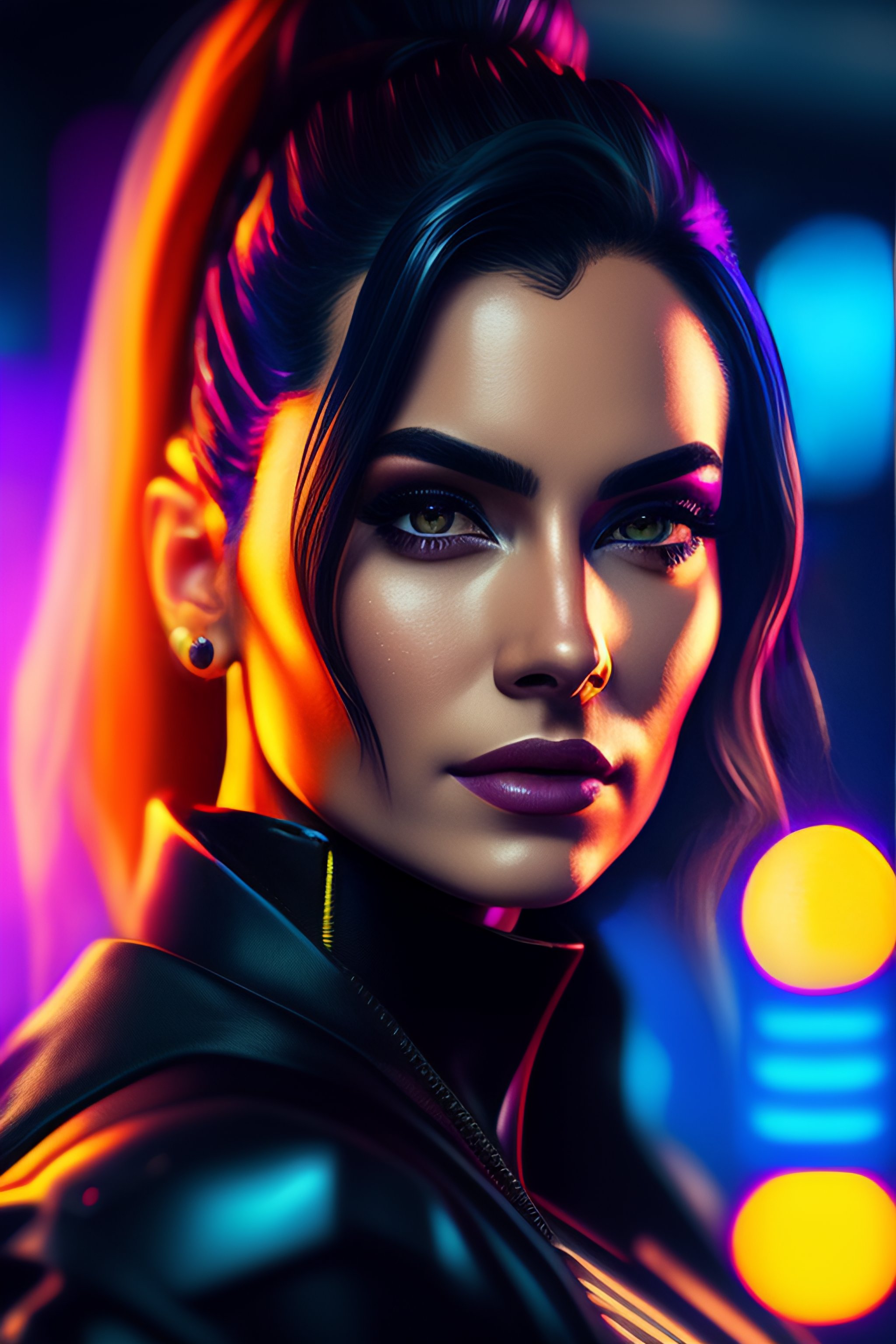 Lexica - PPK portrait, cyberpunk 2 0 7 7, cyberpunk judy alvarez,  photorealistic, ultra detailed, neon, octane, bokeh, cinematic lighting,  cyber, cyb...