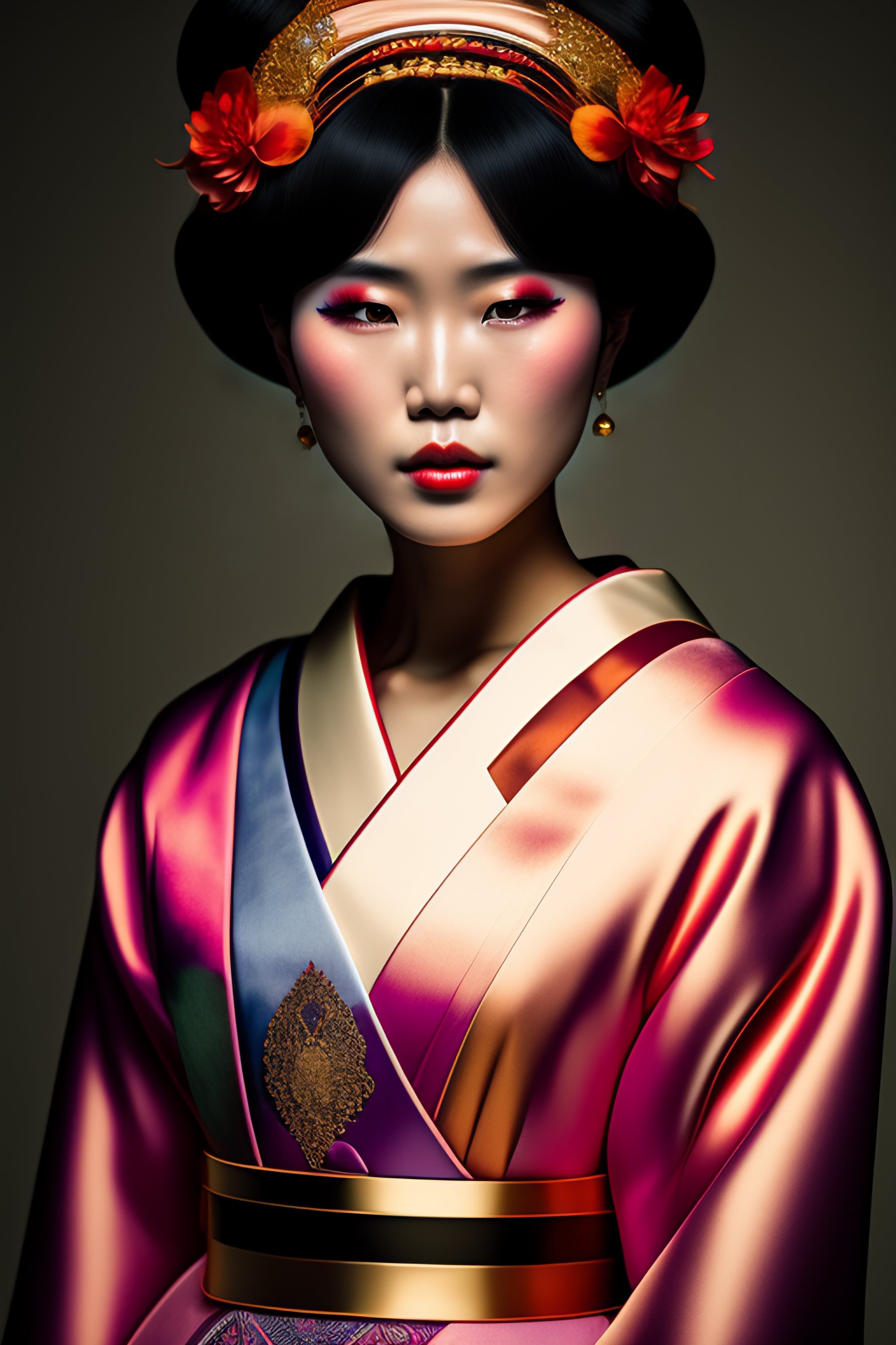 Lexica - Portrait of a stunningly beautiful, young, japanese geisha sad ...