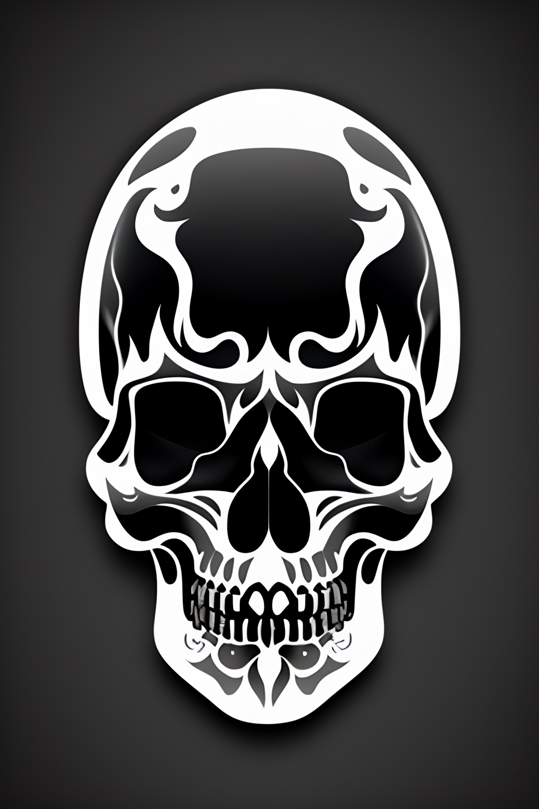 Lexica - Make alien skull icon black flat solid color hi res on white ...