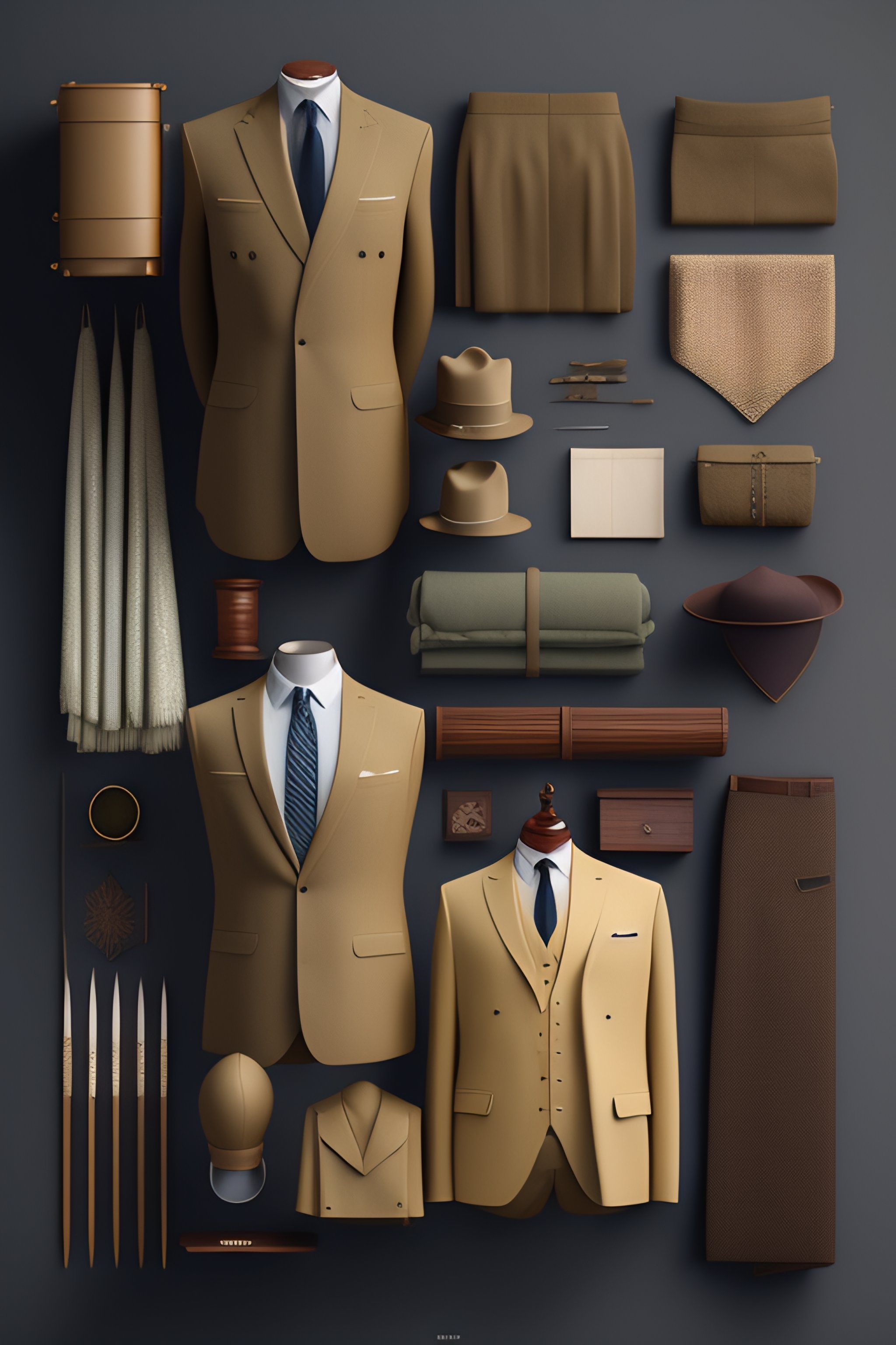 Lexica - [2-piece suit], Costumes and props, Knolling, Knolling layout ...
