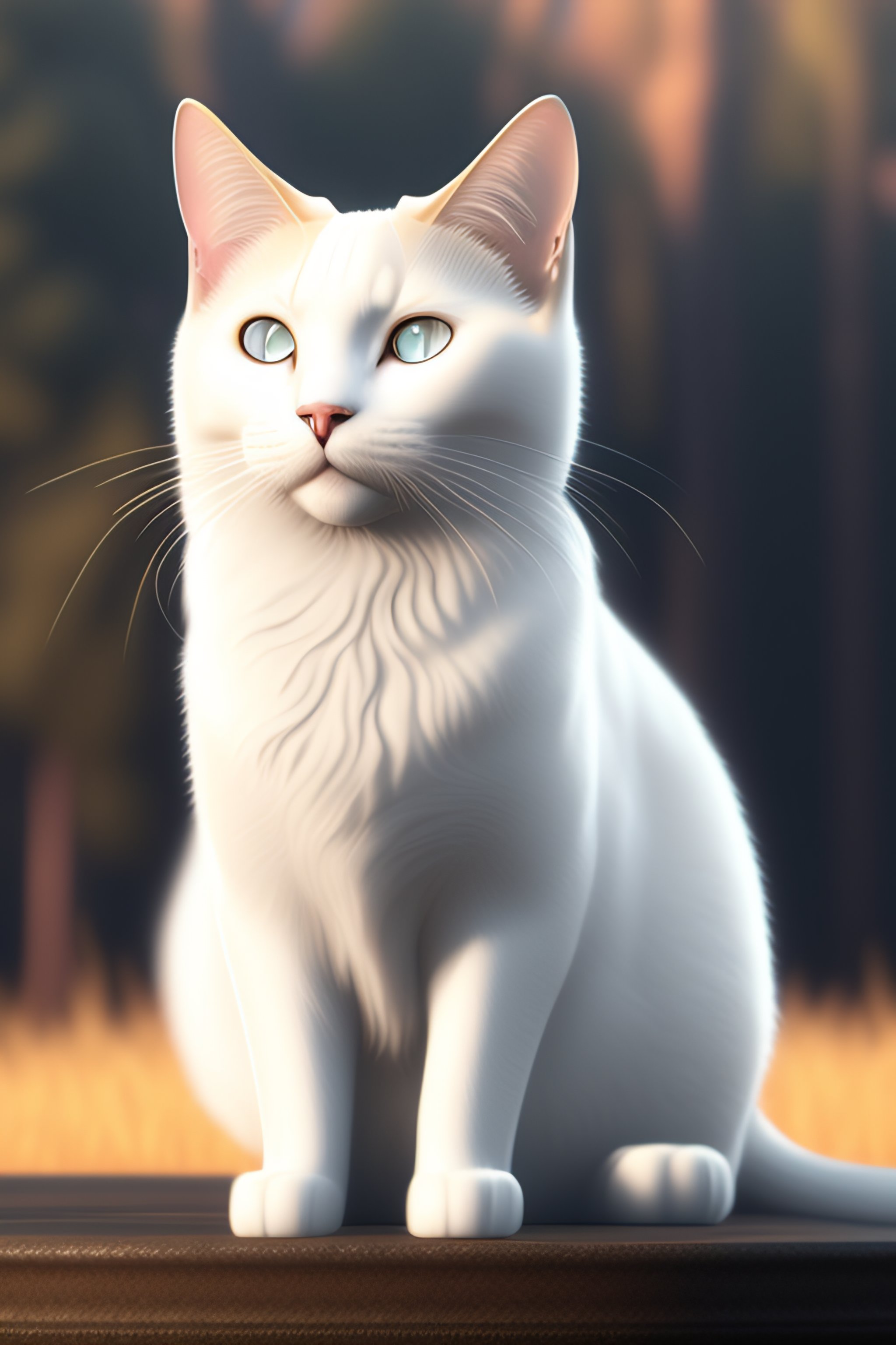 Lexica White cat anime hd realistic