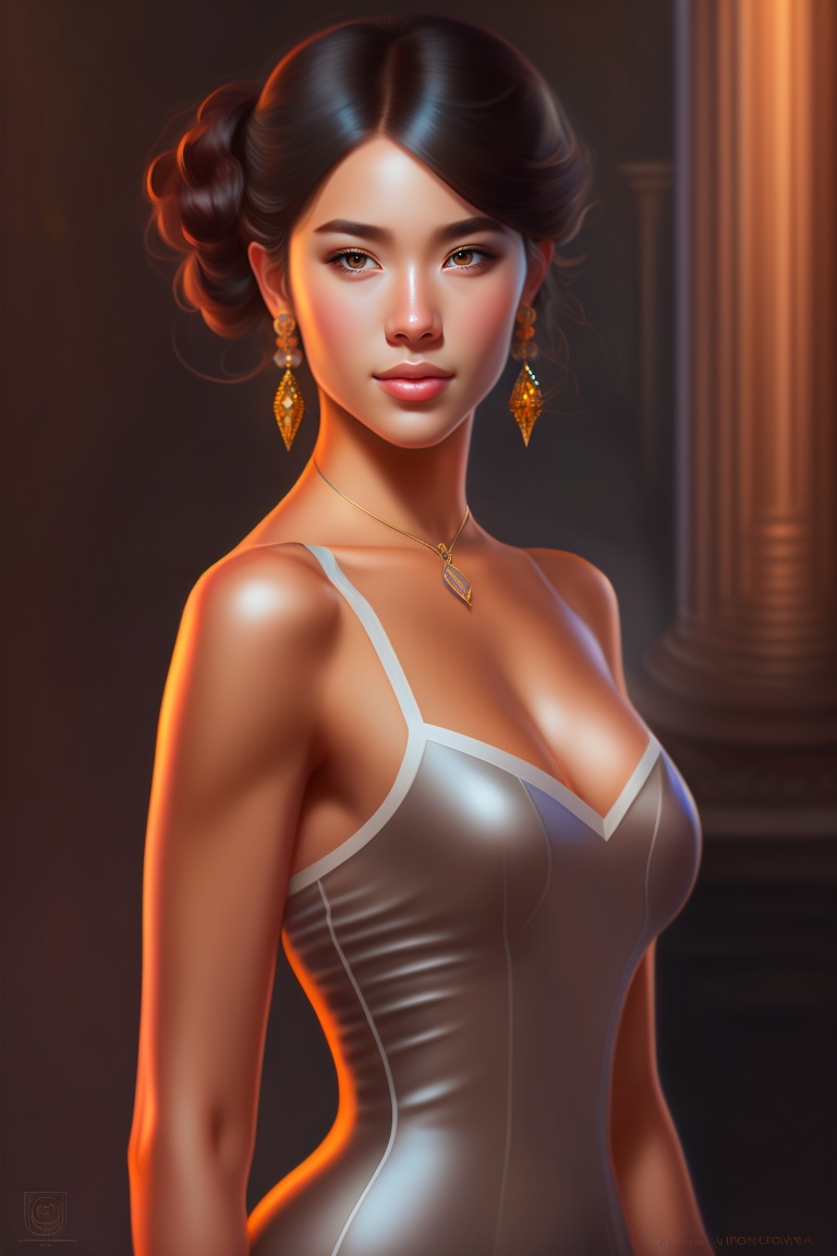 Lexica - Full body portrait, hot girl, digital painting, highly detailed,  bobs, sharp focus, illustration, and very barely dressed, big cheeks, and  ...