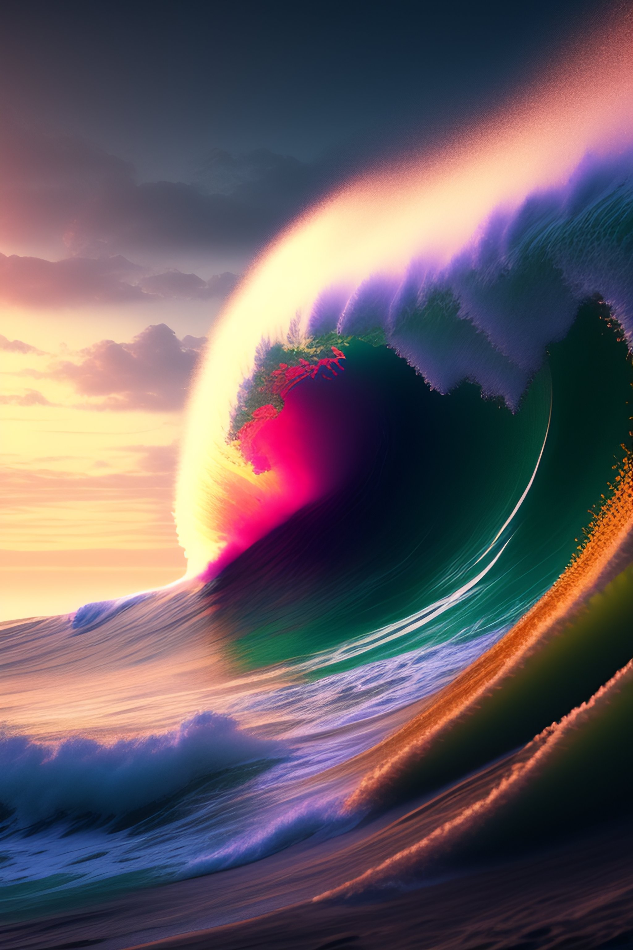 Lexica - Waves of blood and wind, realistic, fantastic area, HDR, 3D, HD