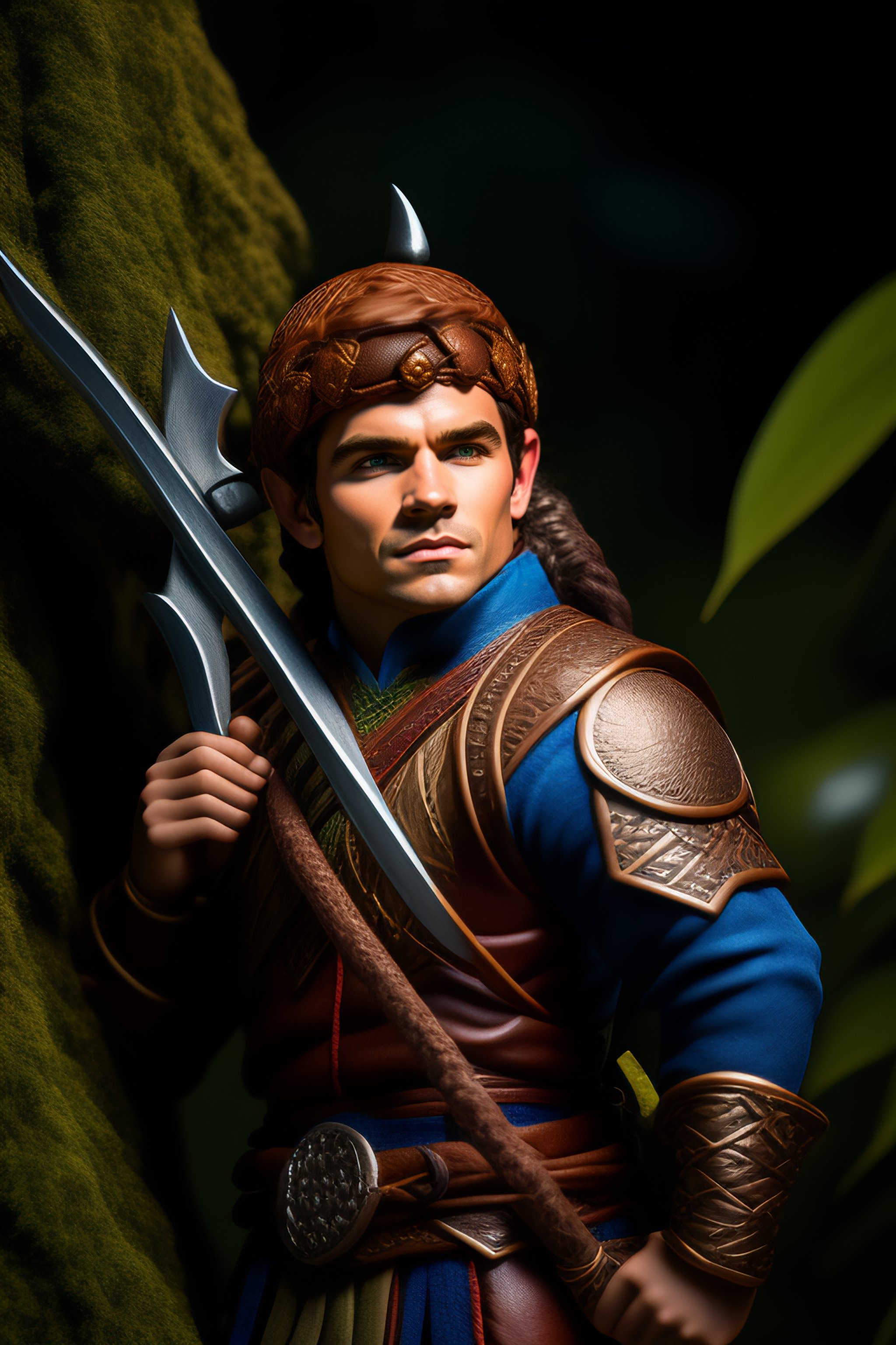 Lexica - Dungeons and dragons male halfling archer, body shot, jungle  landscape, highly detailed, high quality, HD, 4k, 8k, Canon 300mm,  professional...