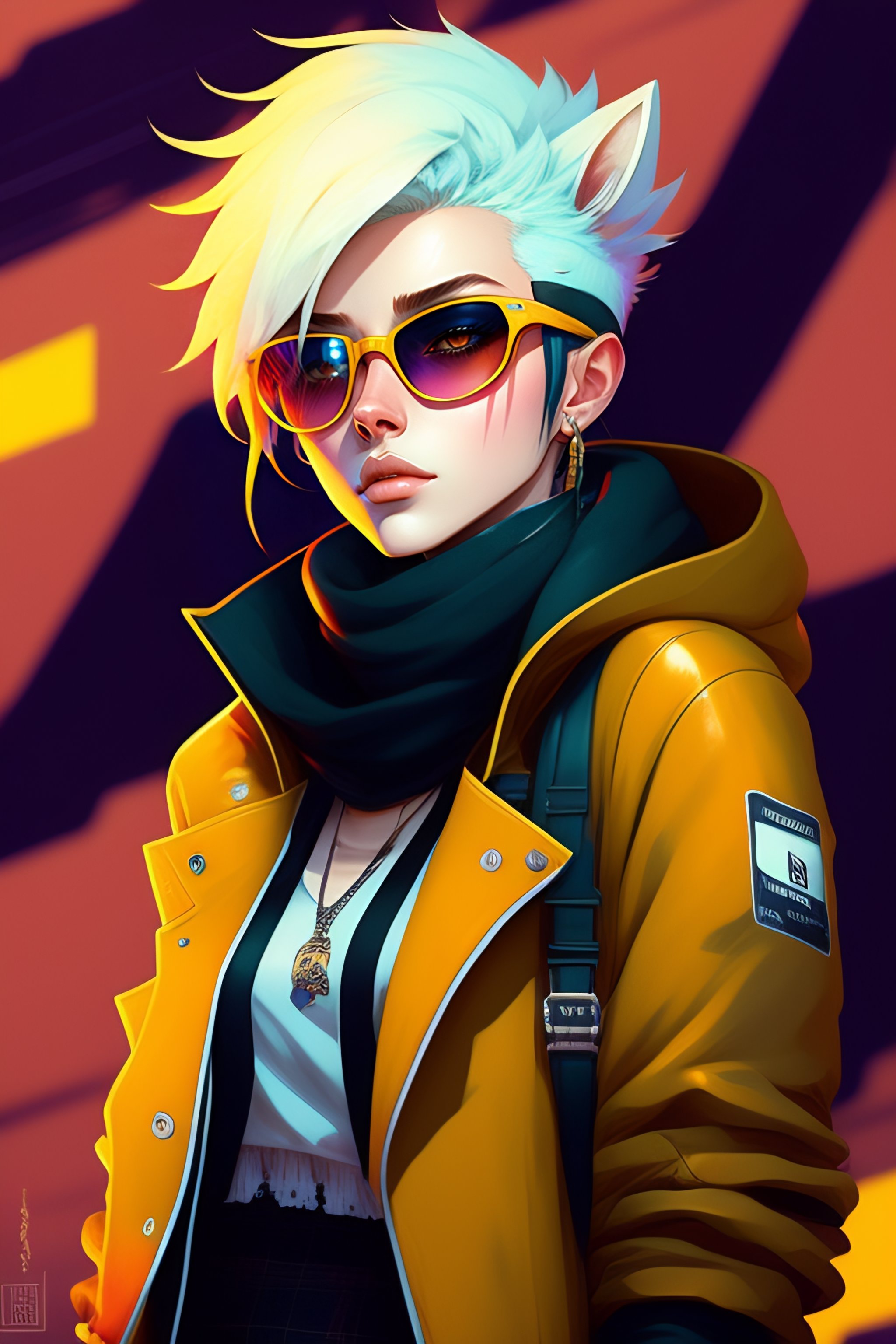 Lexica - Highly detailed portrait of a sewer emo punk anthropomorphic ...