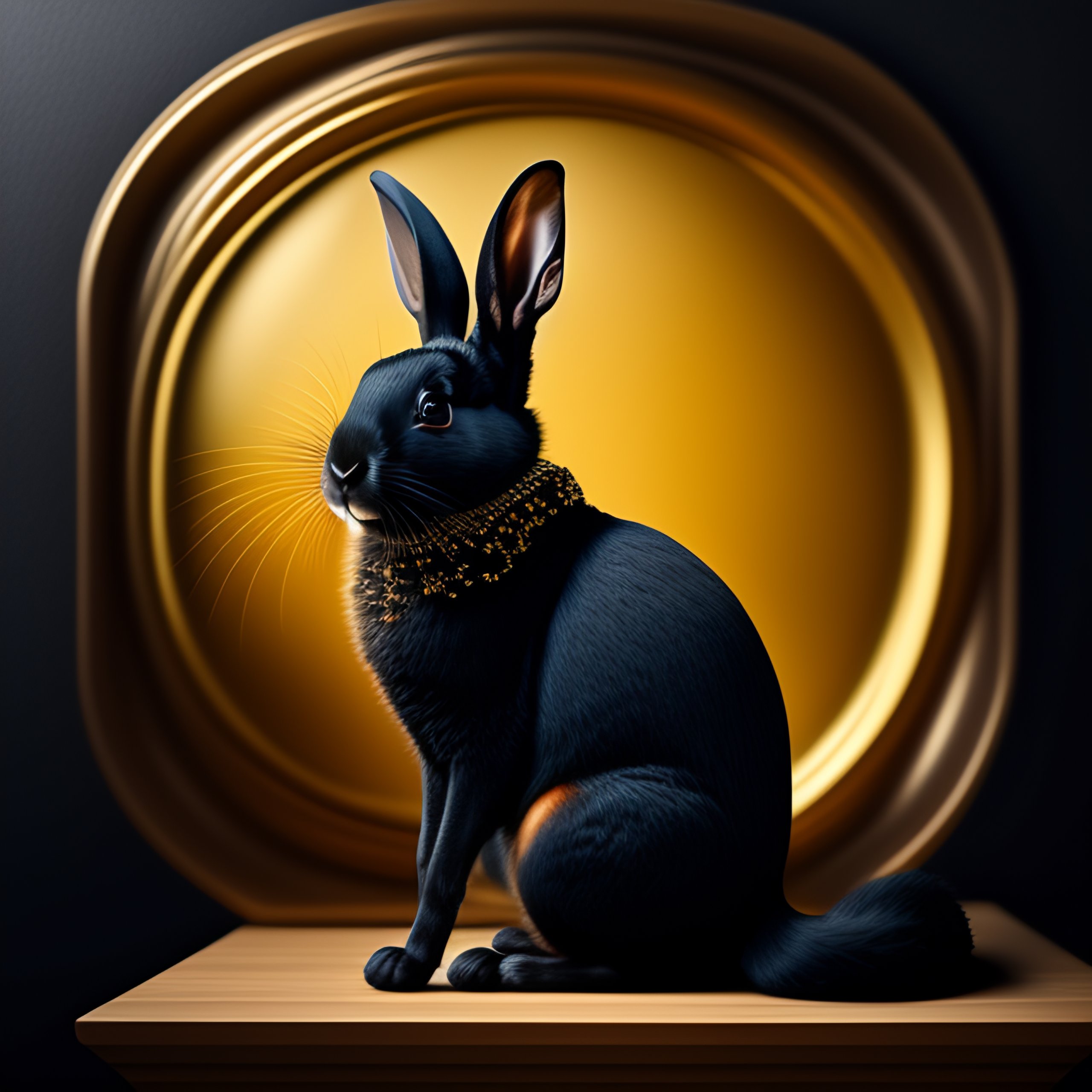 Lexica - Black rabbit with bitcoin, rembrandt style