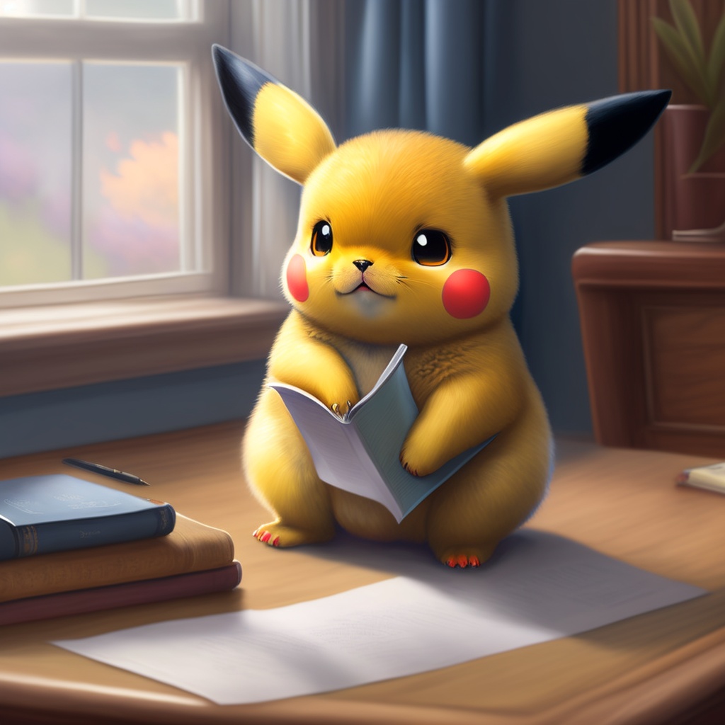 Lexica - Pikachu commiting tax fraud, paperwork, exhausted, cute ...