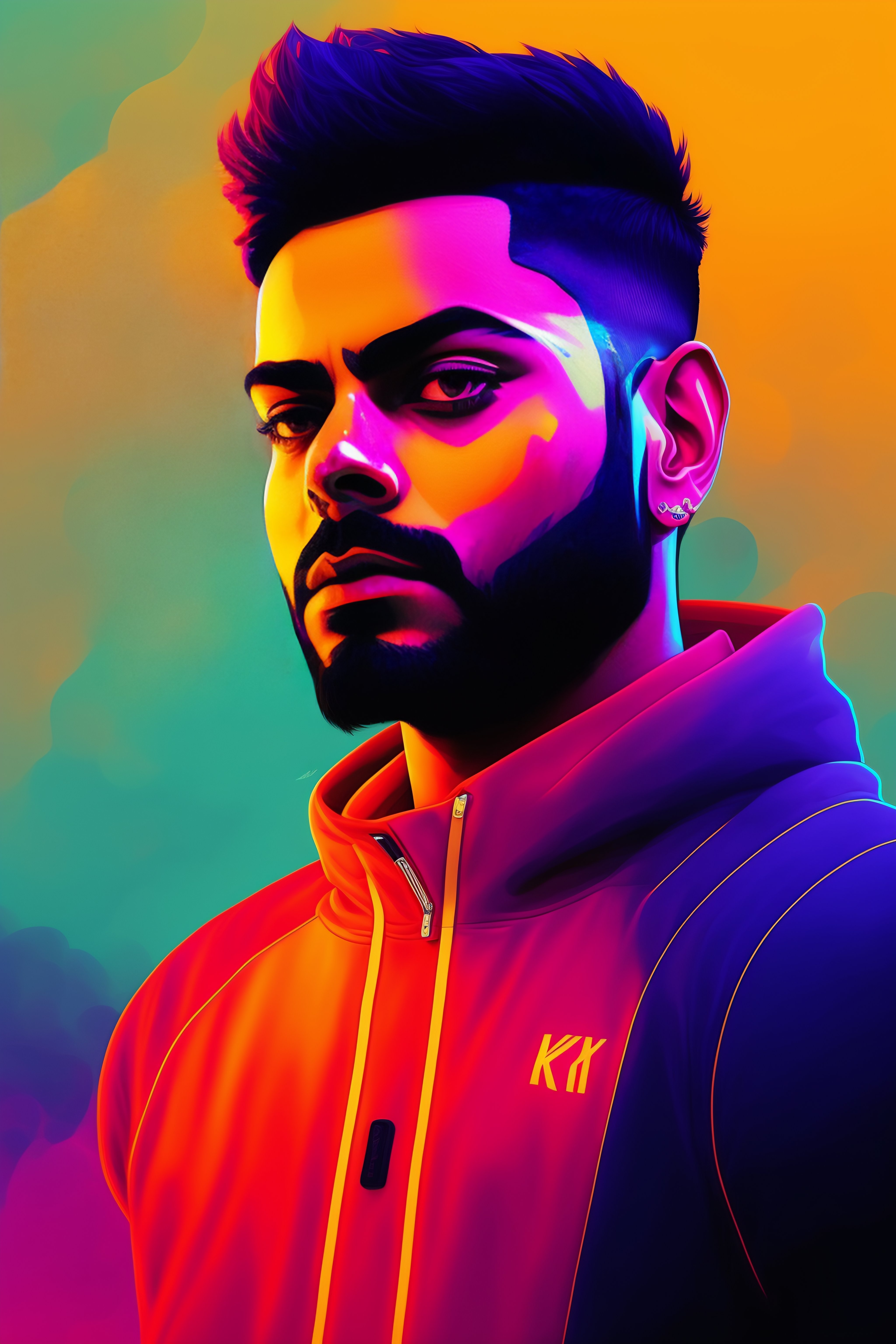 Lexica - Virat Kohli in the style of tomer hanuka and victo ngai and ...