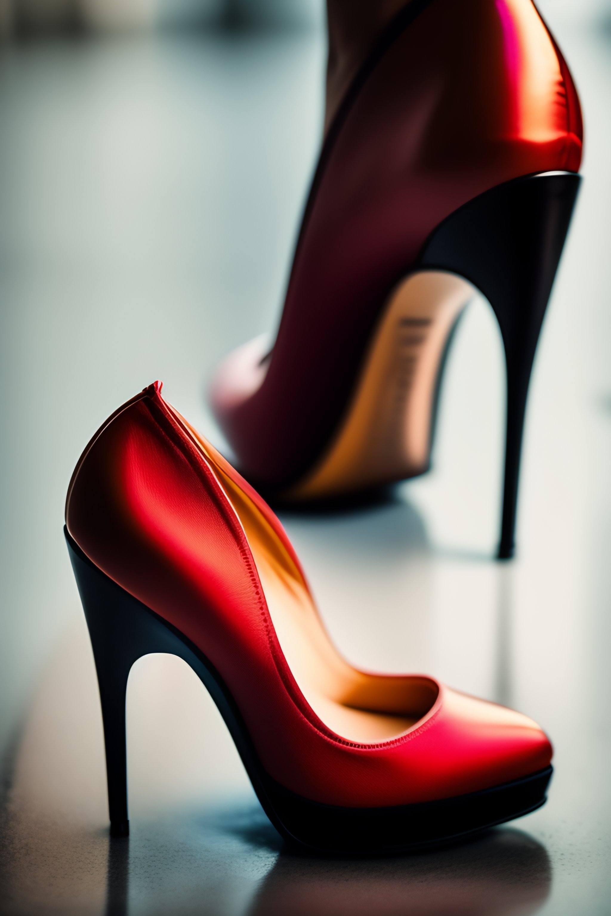 Lexica High heels with teeth and a big knife as heel