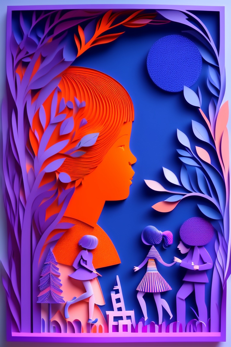 Lexica - Paper cut art, music and kids enjoy together, high quality ...