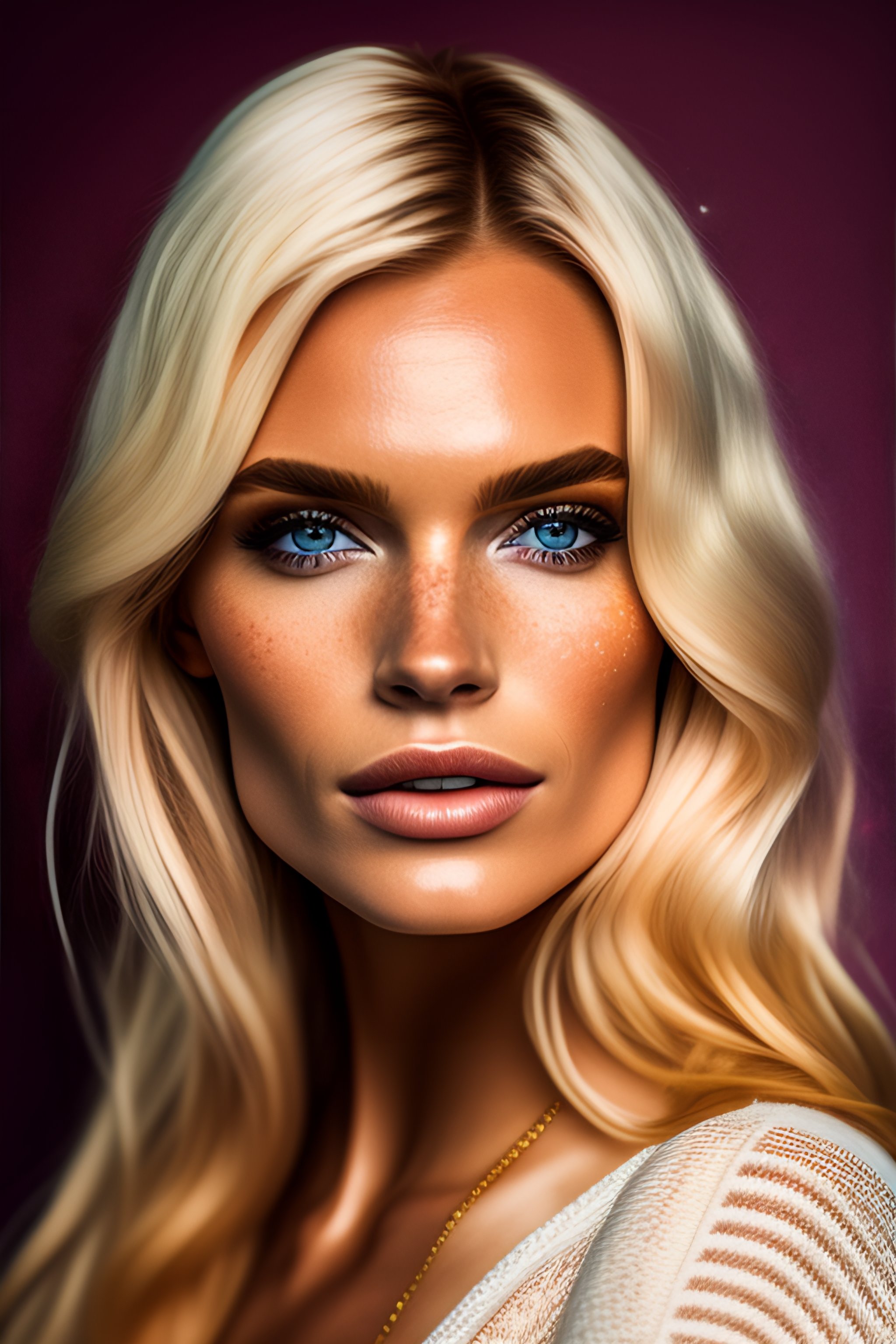 Lexica A Photo Close Up Of A Beautiful Blond Haired Woman With Freckles Cheers With A Glass 2195