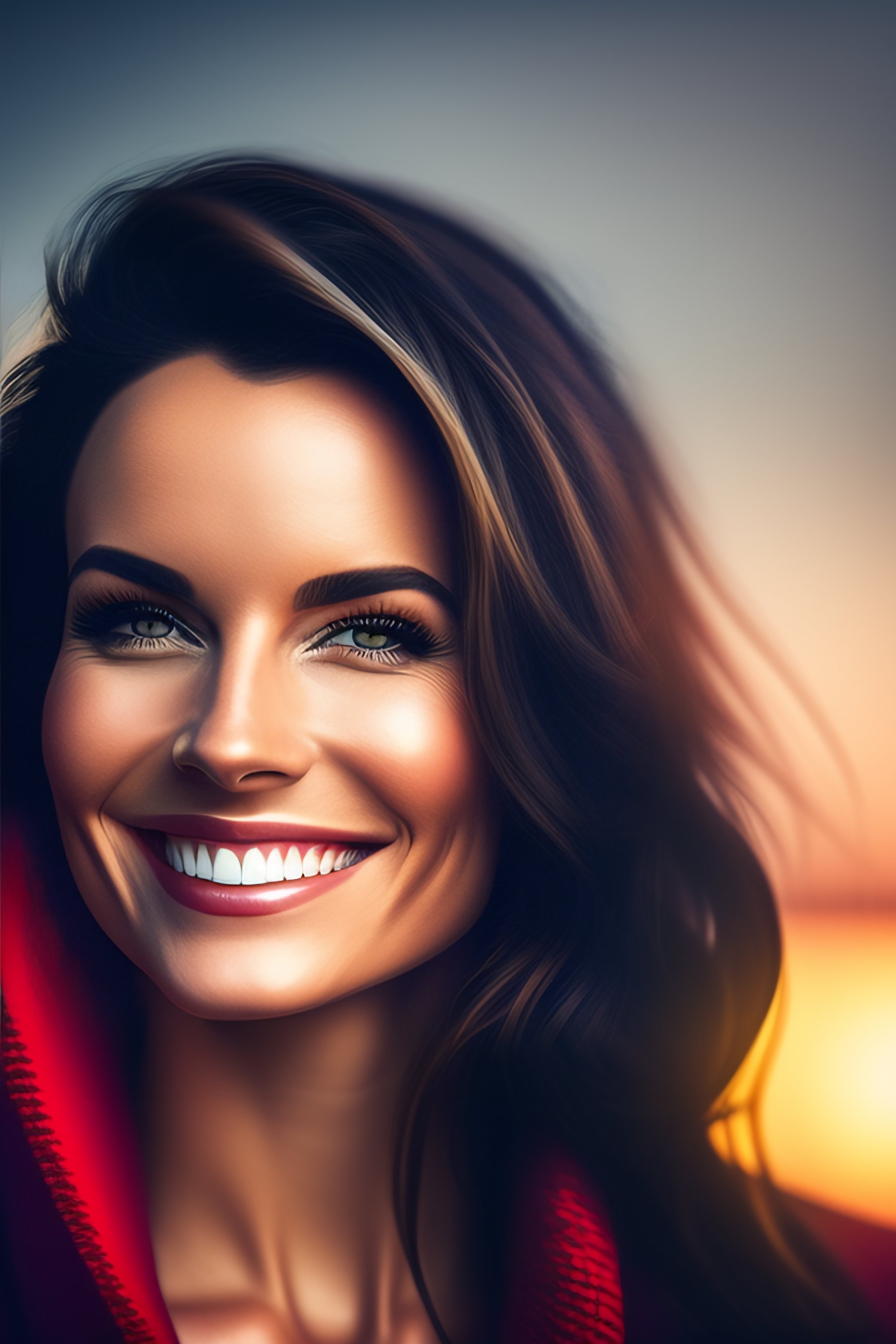 Lexica - Woman looking to the side and smiling